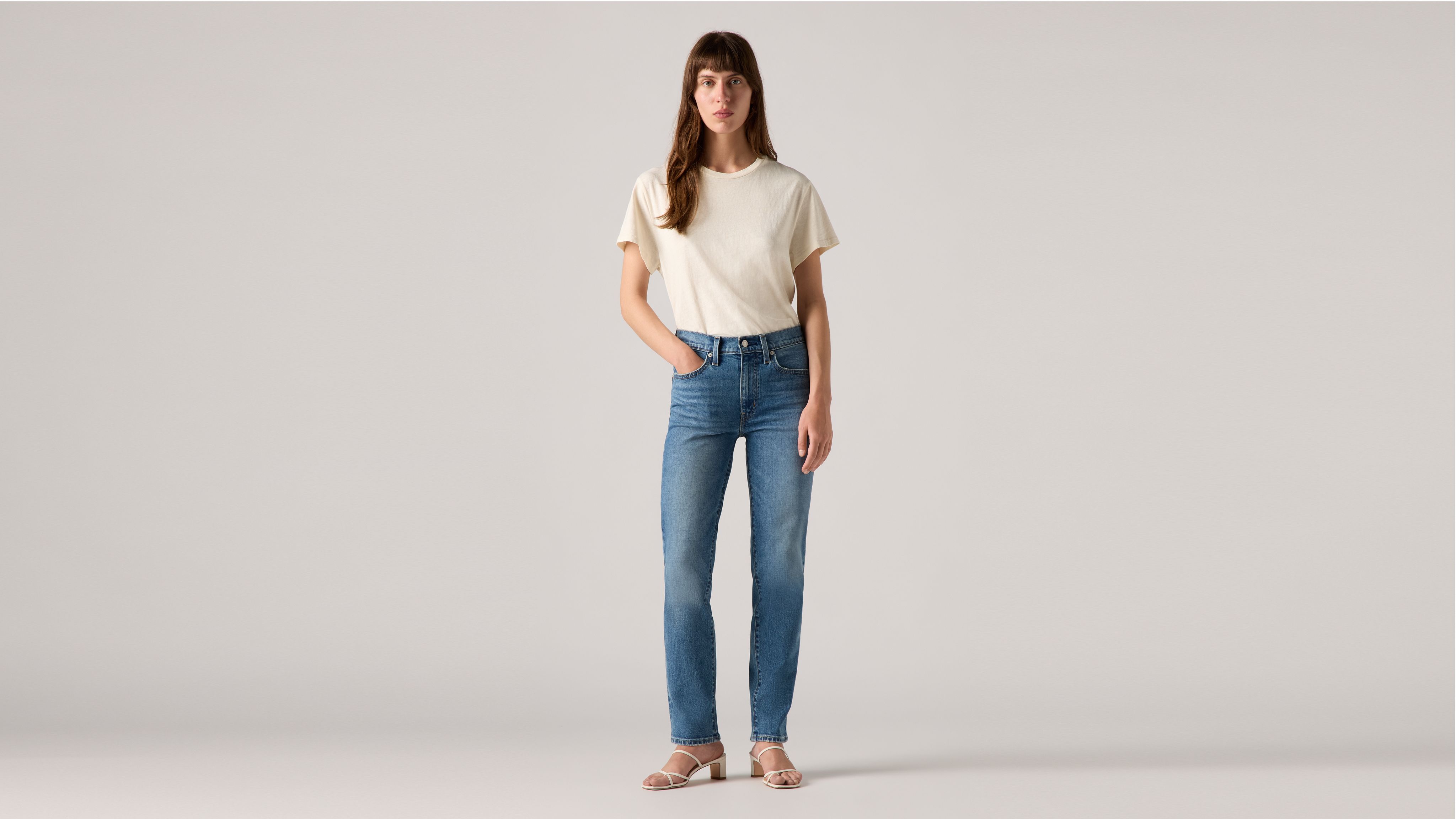 724 Jean droit taille haute pour femme 8