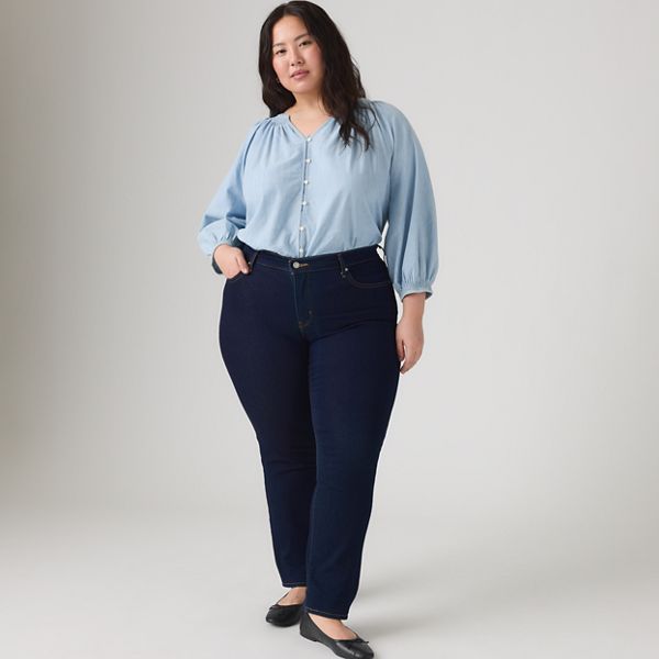 314 Shaping Straight Fit Women's Jeans (Plus Size) — Darkest Sky - Dark Wash