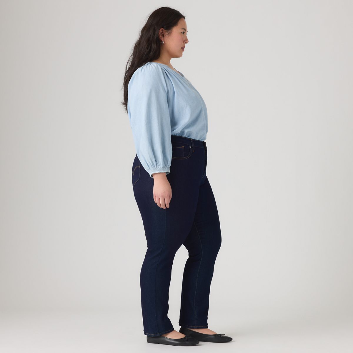 314 Shaping Straight Fit Women's Jeans (Plus Size) — Darkest Sky - Dark Wash