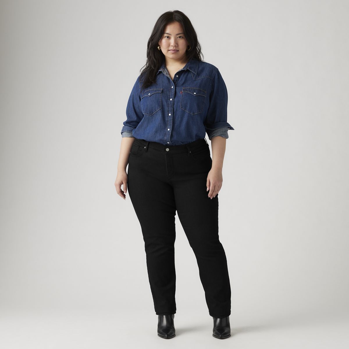 314 Shaping Straight Women's Jeans (Plus Size) — Soft Black