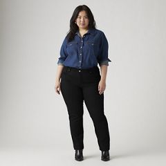 314 Shaping Straight Women's Jeans (Plus Size) — Soft Black 1