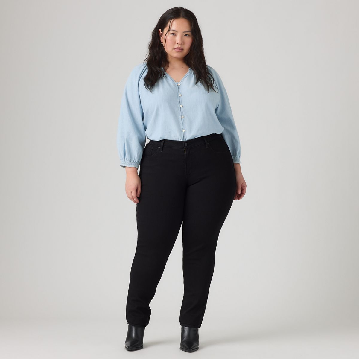 311 Shaping Skinny Women's Jeans (Plus Size) — Soft Black - Black