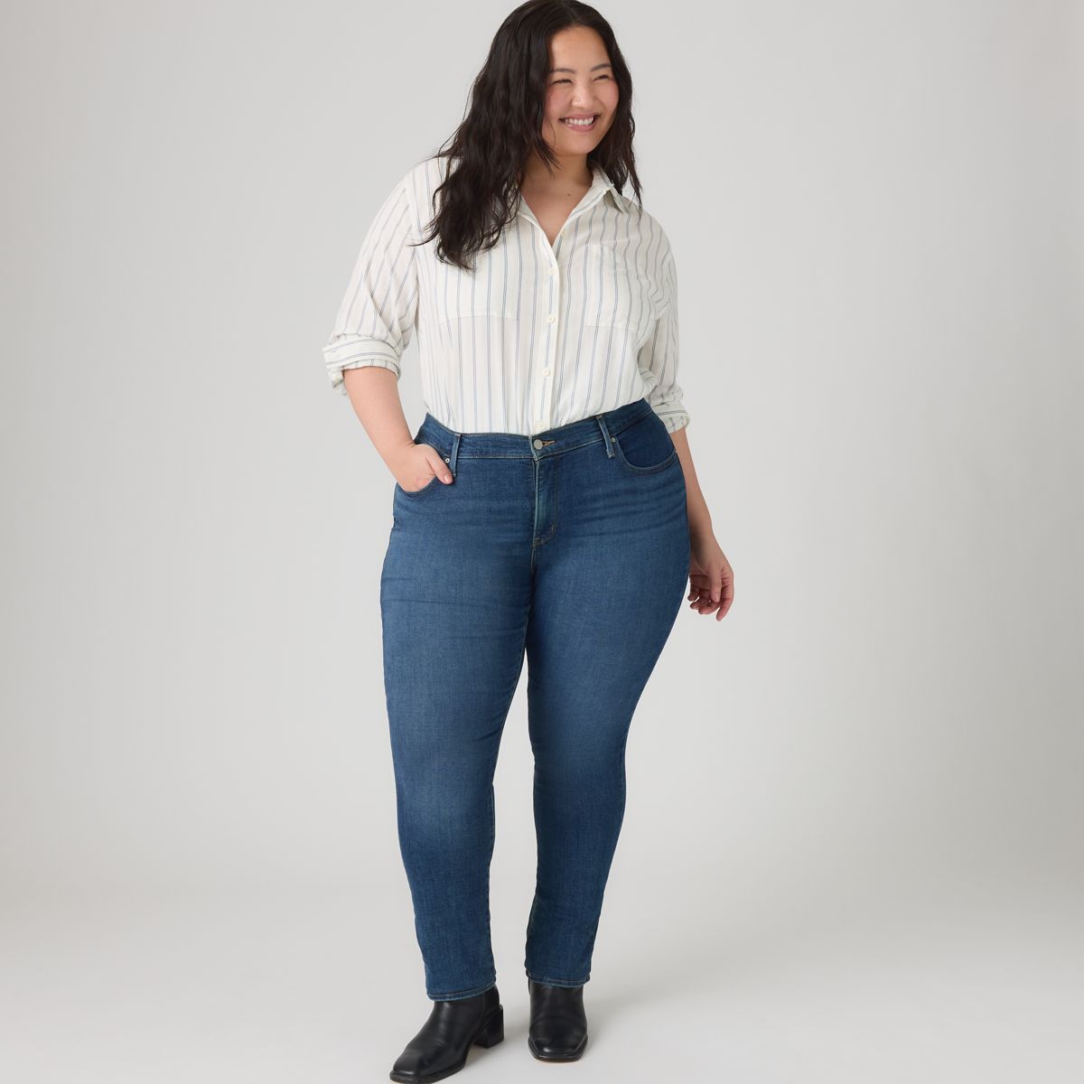 311 Shaping Skinny Women's Jeans (Plus Size) — Lapis Gallop - Medium Wash