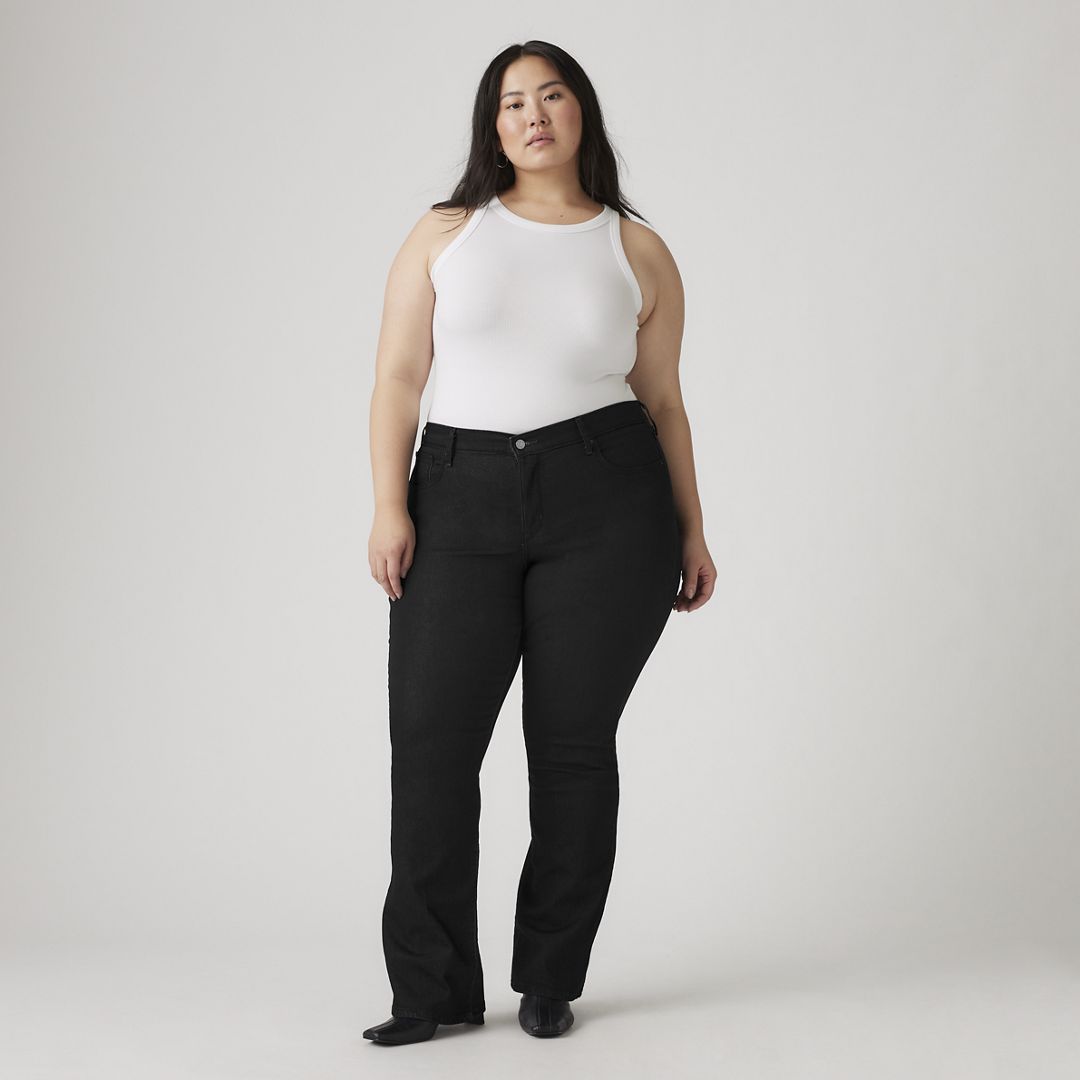 Levi's Trendy Plus Size 315 Mid-Rise Shaping Bootcut Jeans - Soft Black