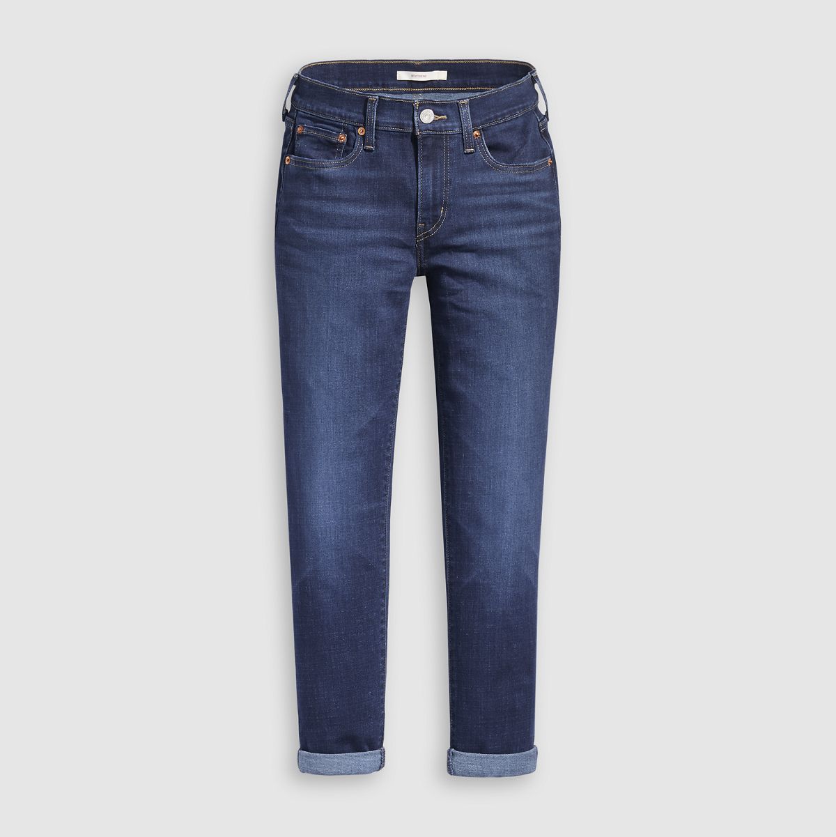 Boyfriend Mid Rise Women's Jeans — Cobalt Layer - Dark Wash