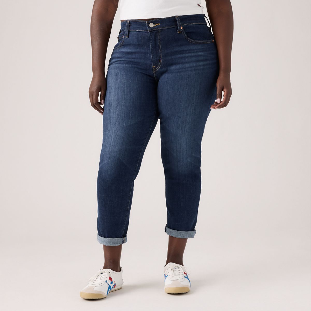 Boyfriend Mid Rise Women's Jeans — Cobalt Layer - Dark Wash