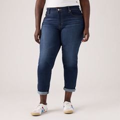 Boyfriend Mid Rise Women's Jeans — Cobalt Layer - Dark Wash 8