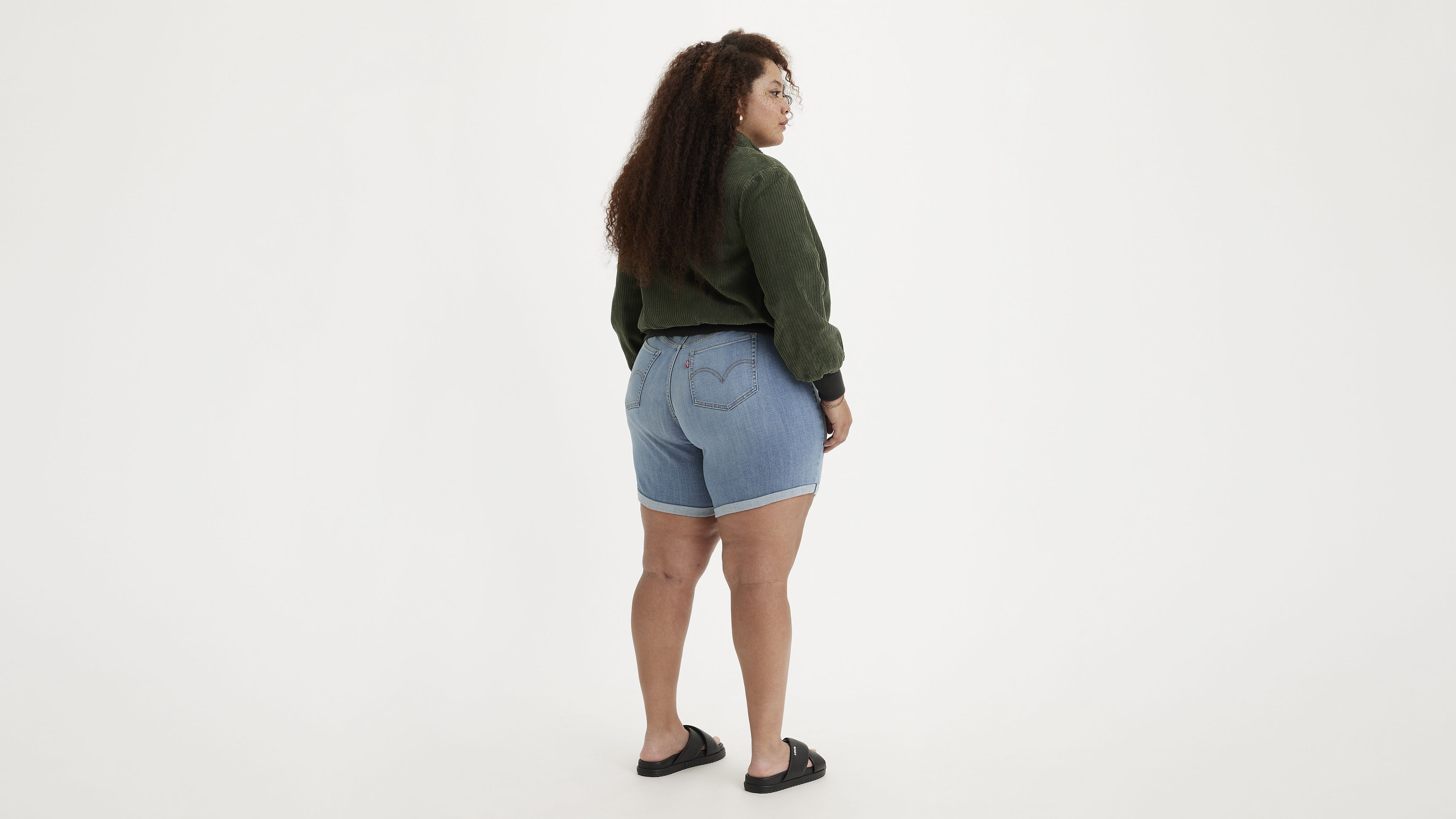 Mid Length Women's Shorts (Plus Size) 3