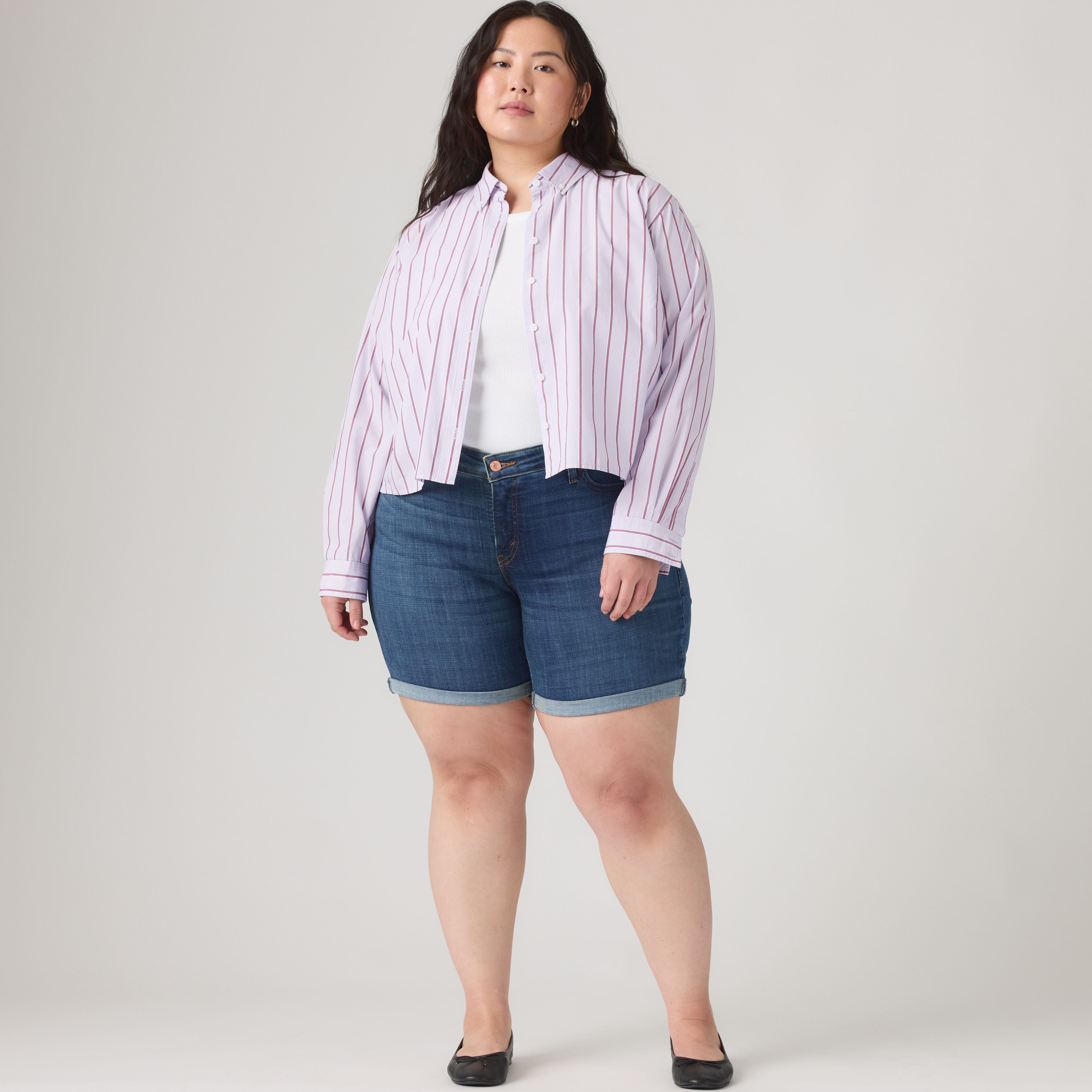 Mid Length Women's Shorts (Plus Size) 1