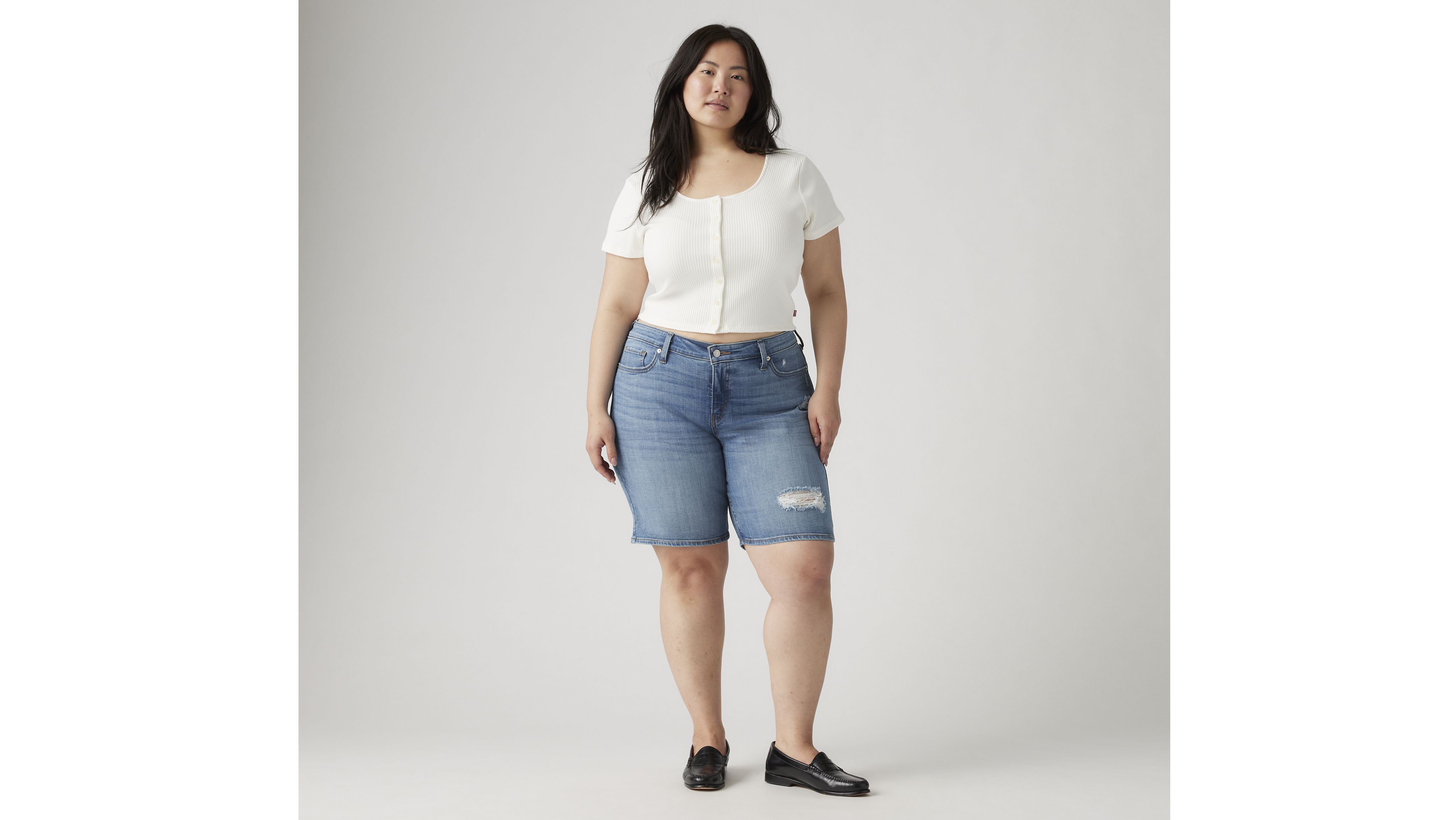 Mid Length Women's Shorts (Plus Size) 1