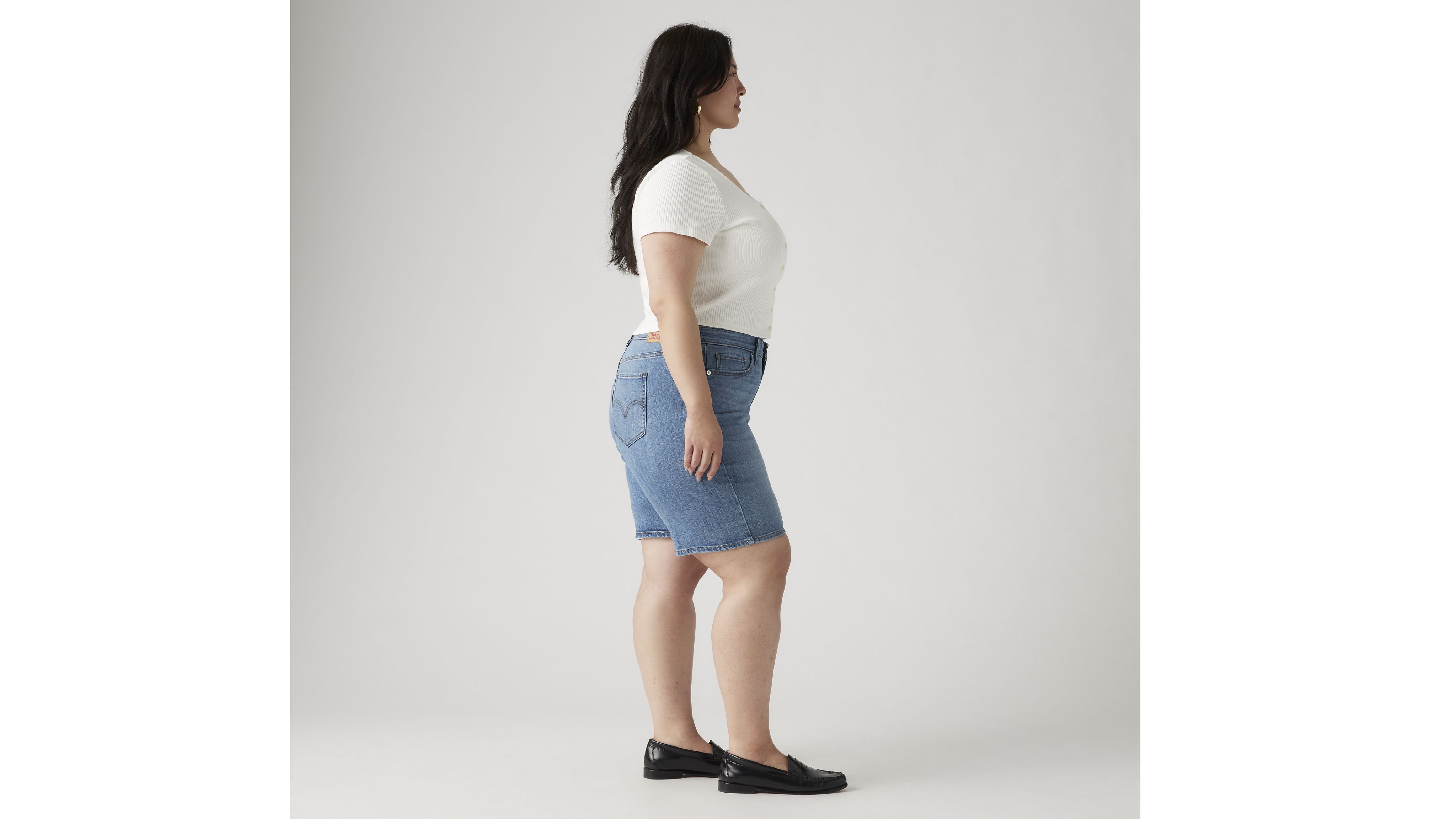 Mid Length Women's Shorts (Plus Size) 2