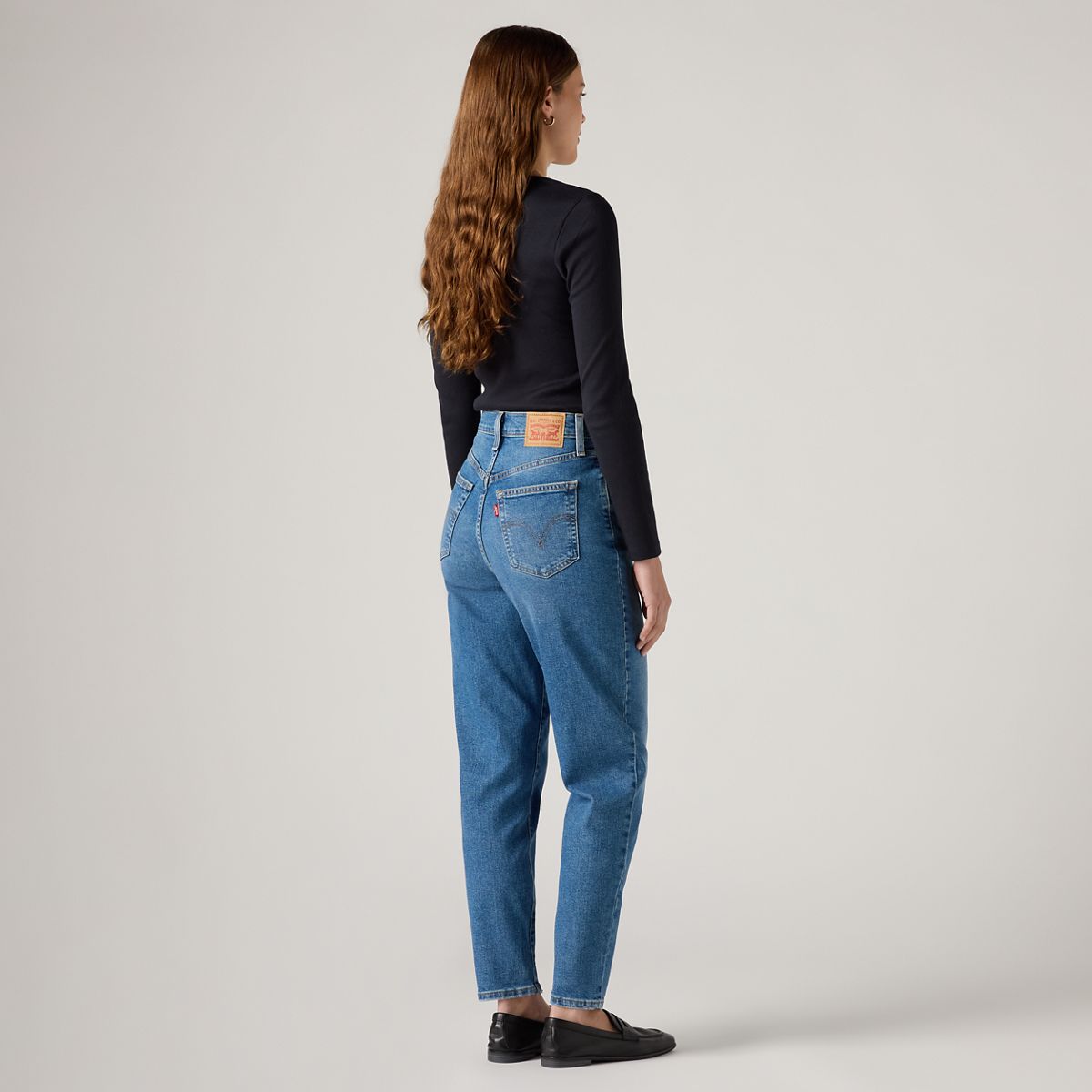 High Waisted Mom Jeans — Medium Indigo Worn In - Medium Wash