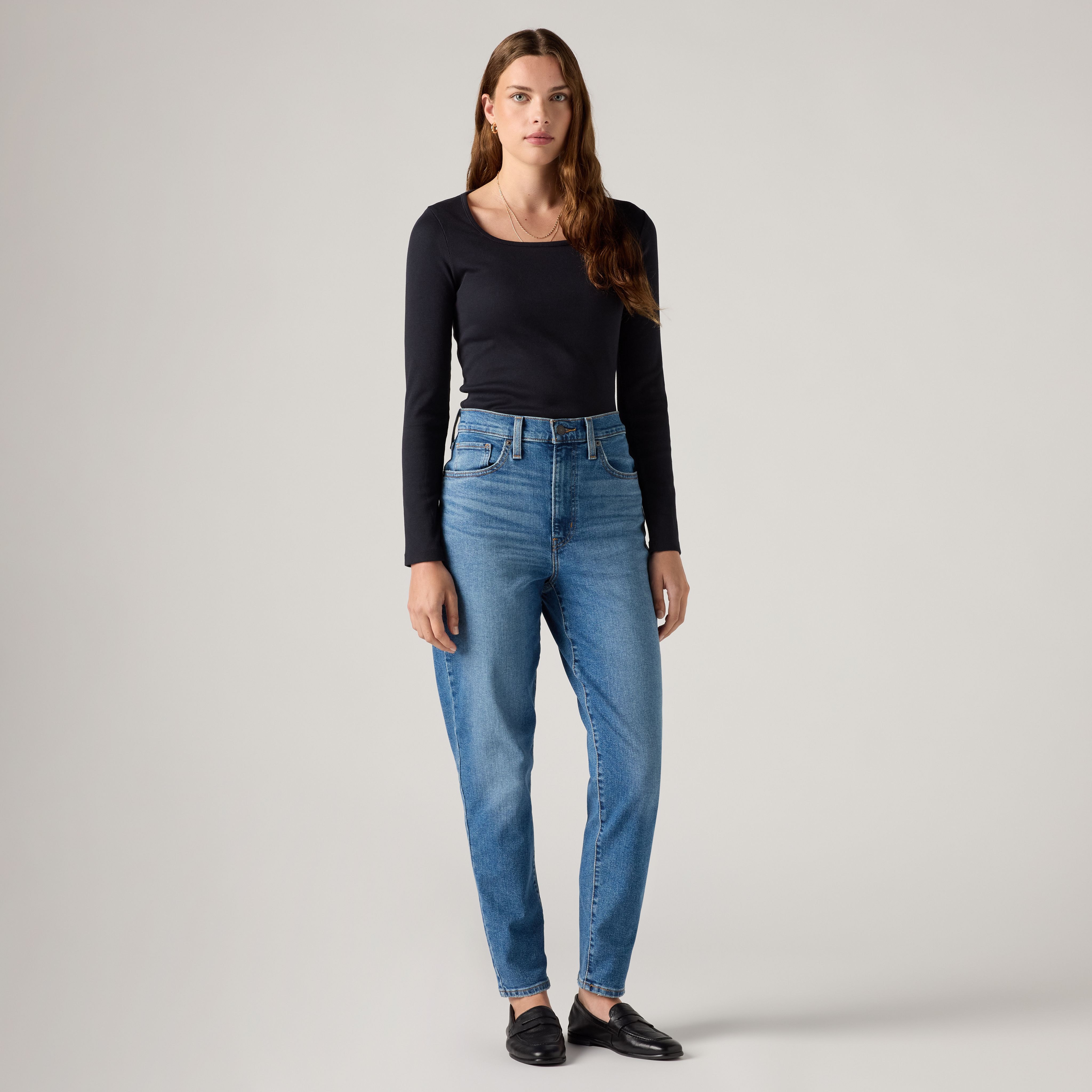 Mom jeans med høj talje 5