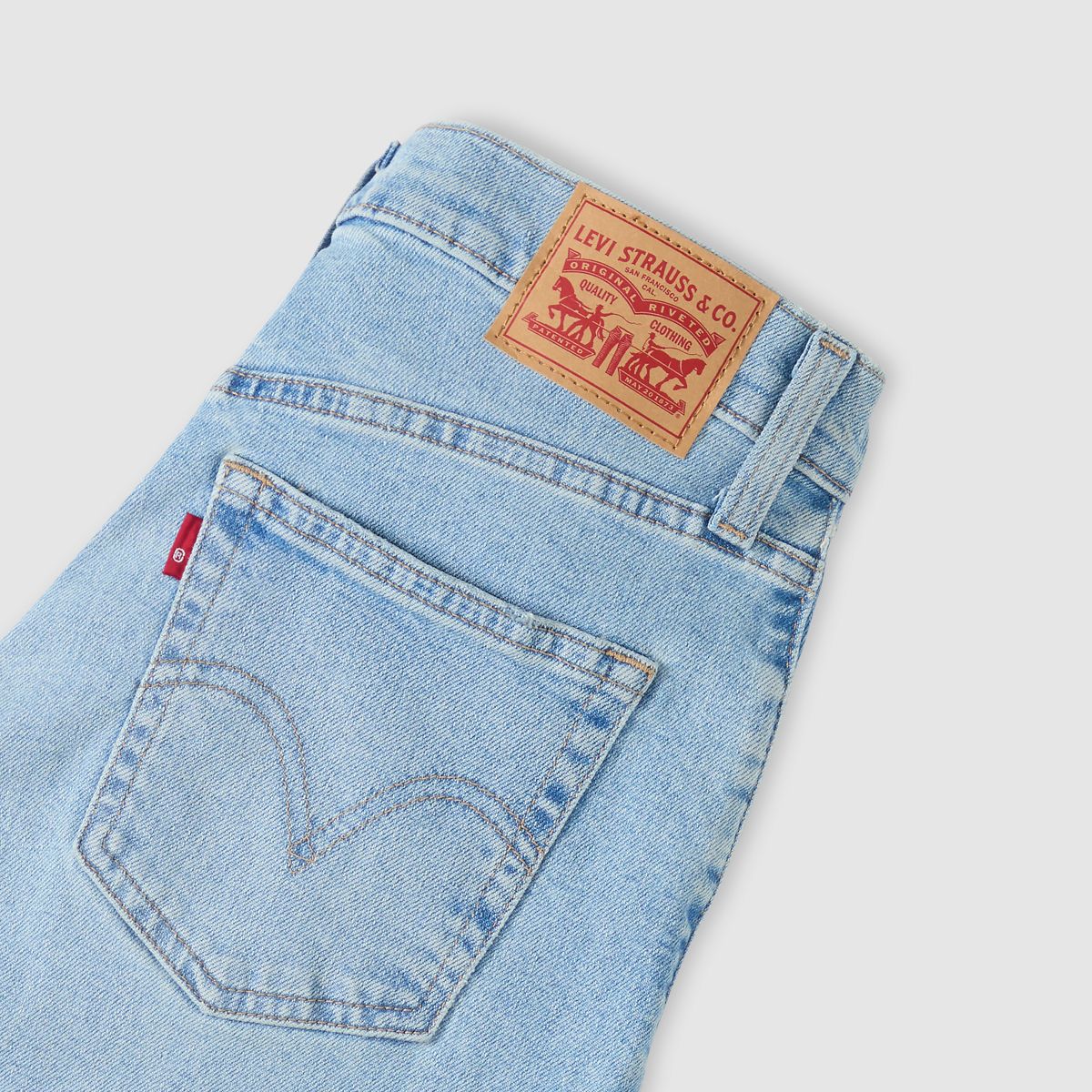 High Waisted Mom Jeans — Light Indigo Worn In - Light Wash
