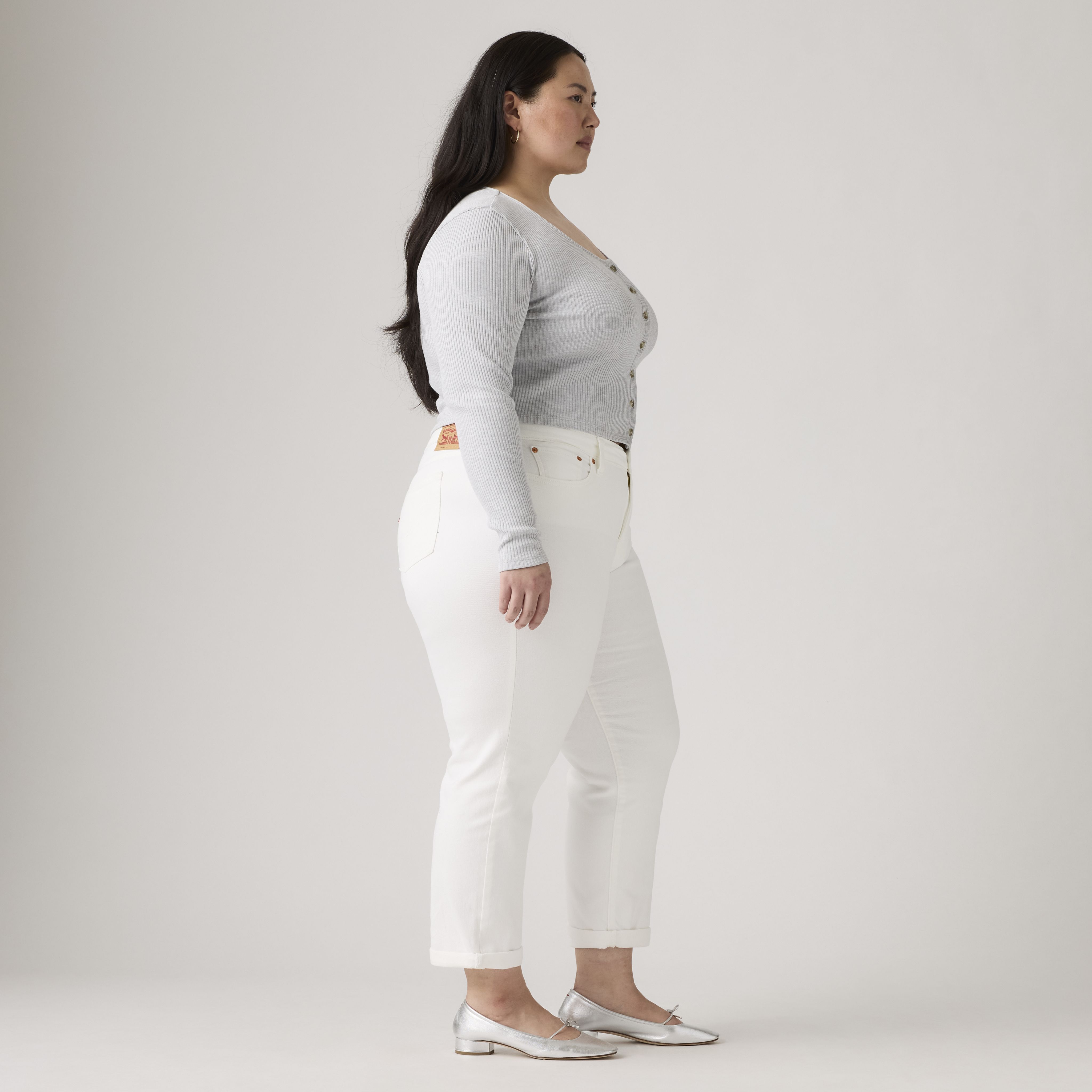 Boyfriend Mid Rise Women's Jeans (Plus Size) 3