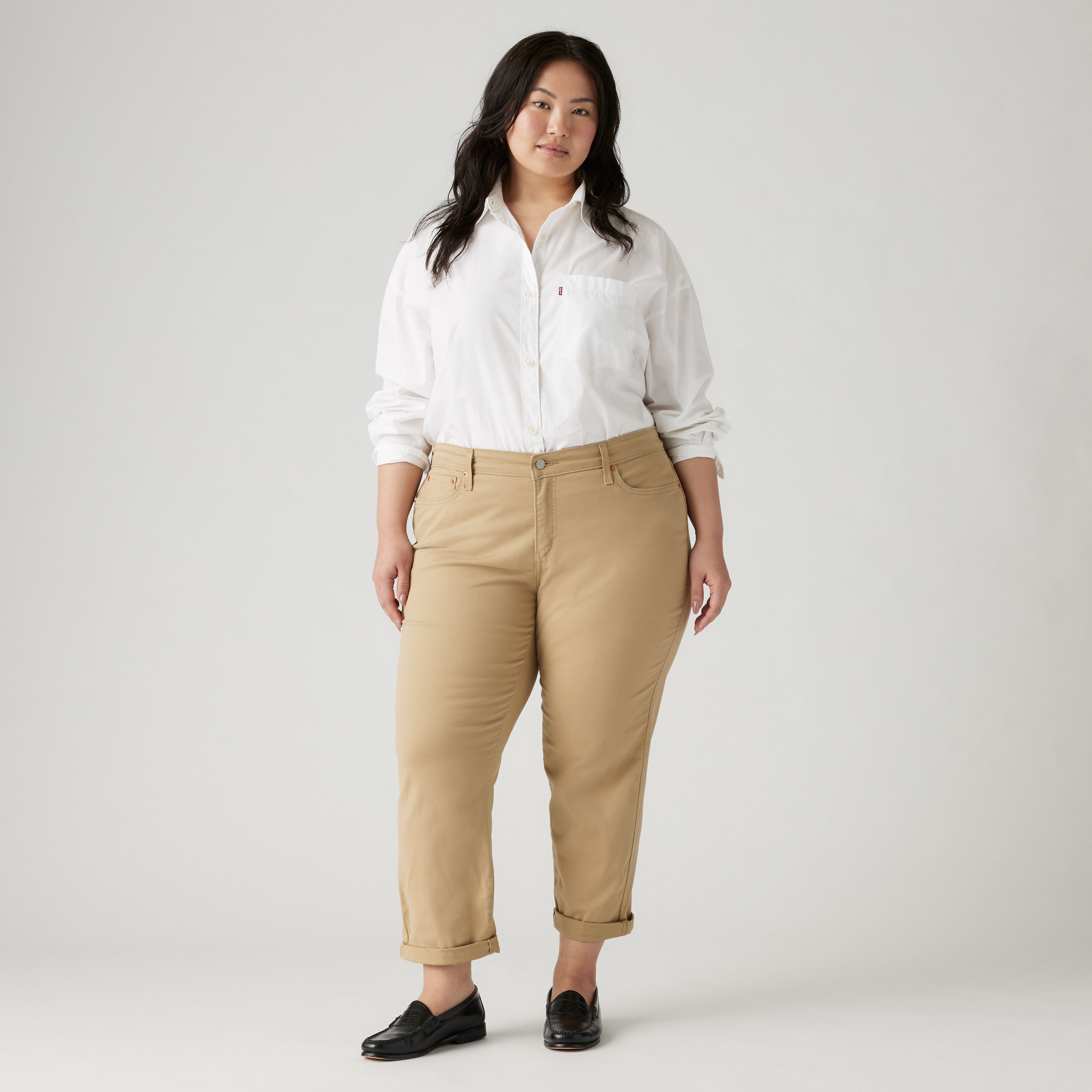 Mid Rise Boyfriend Women's Jeans (Plus Size)
