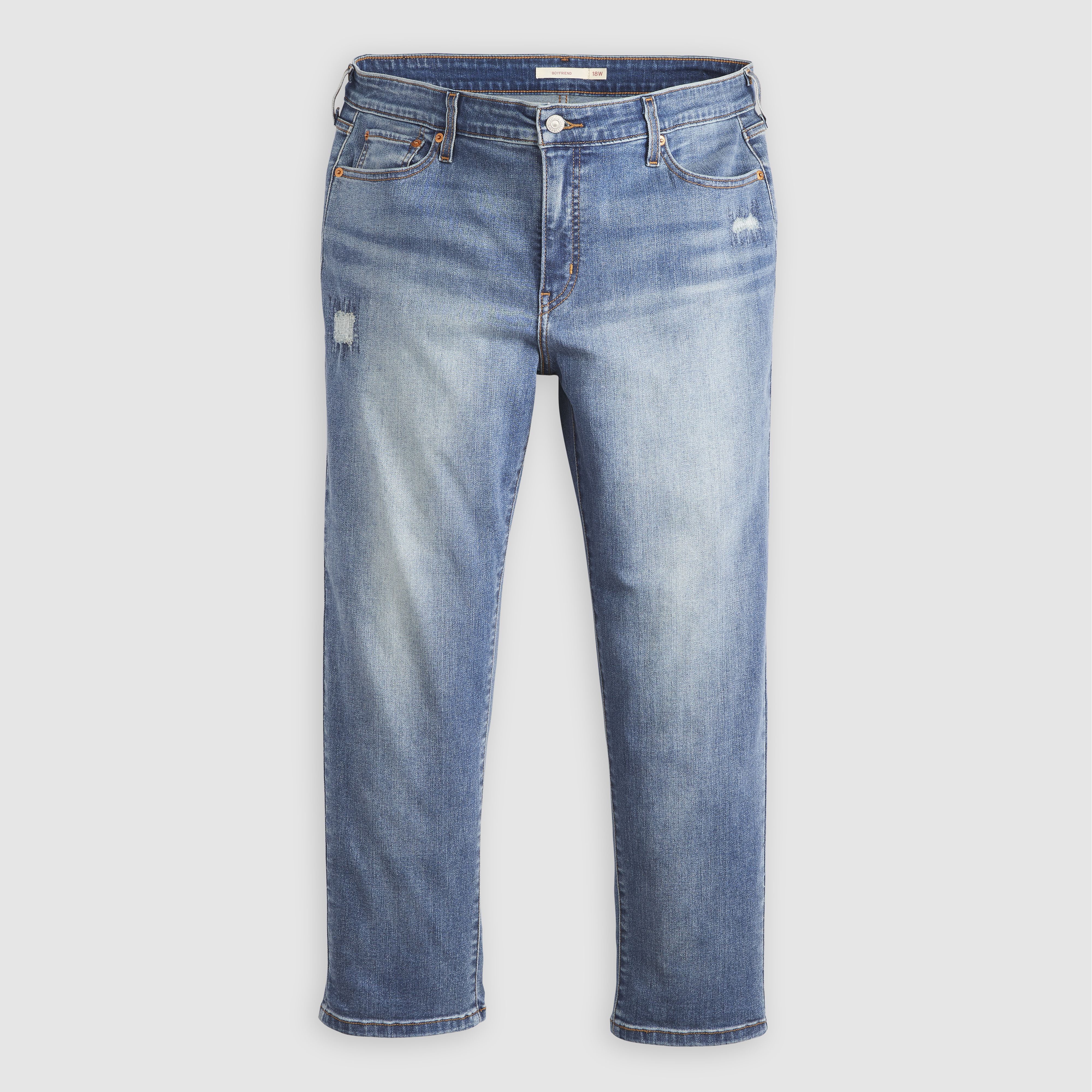 Boyfriend Mid Rise Women's Jeans (Plus Size) 4