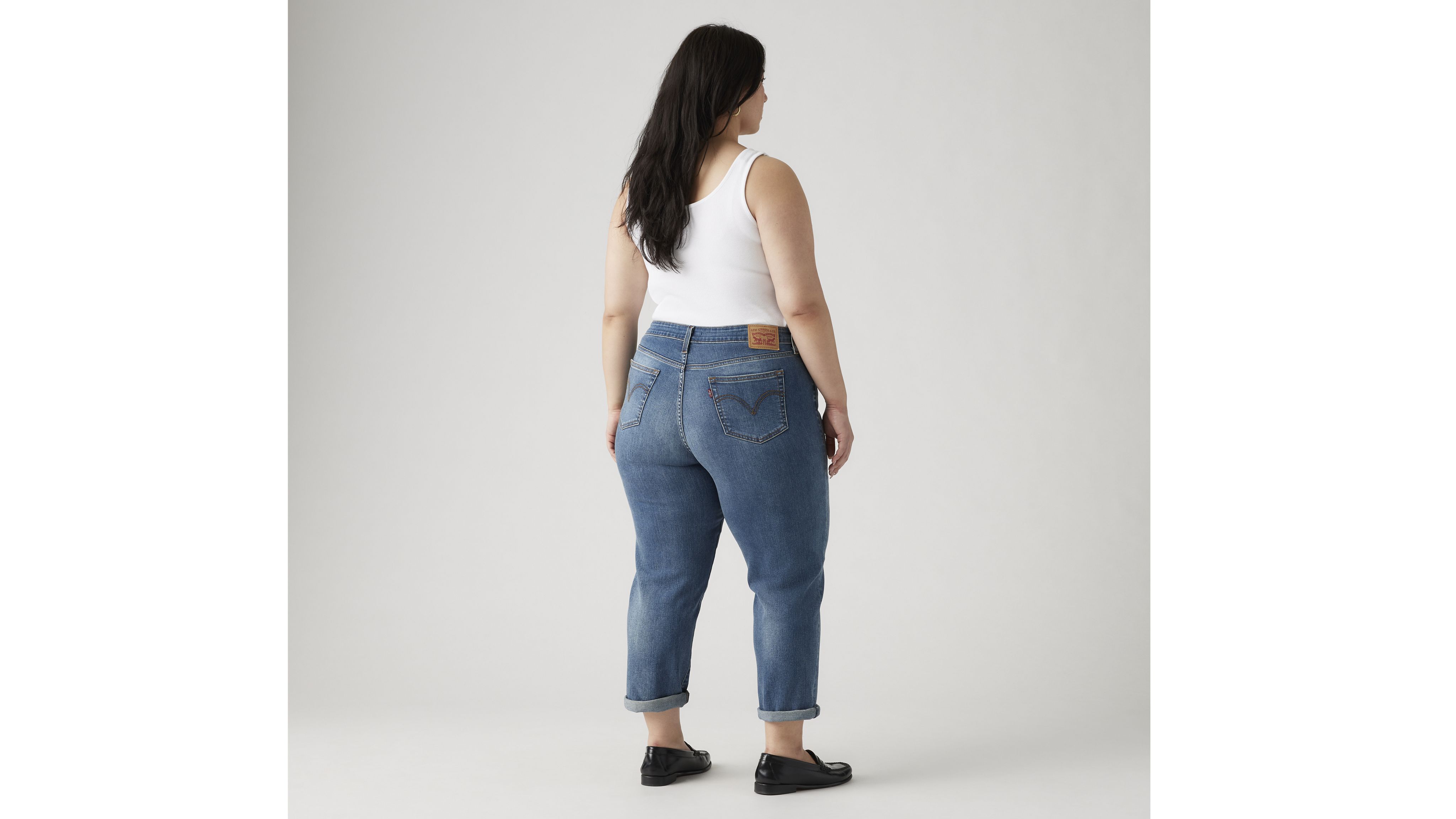 Boyfriend Mid Rise Women's Jeans (Plus Size) 3