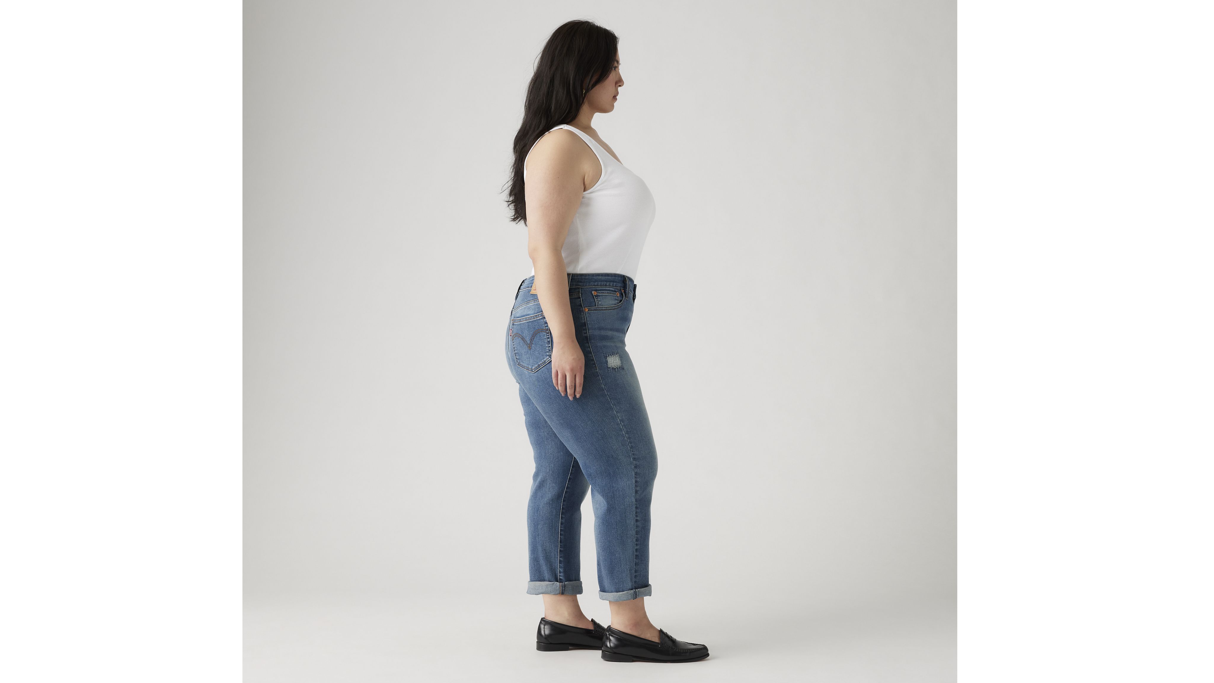 Boyfriend Mid Rise Women's Jeans (Plus Size) 2