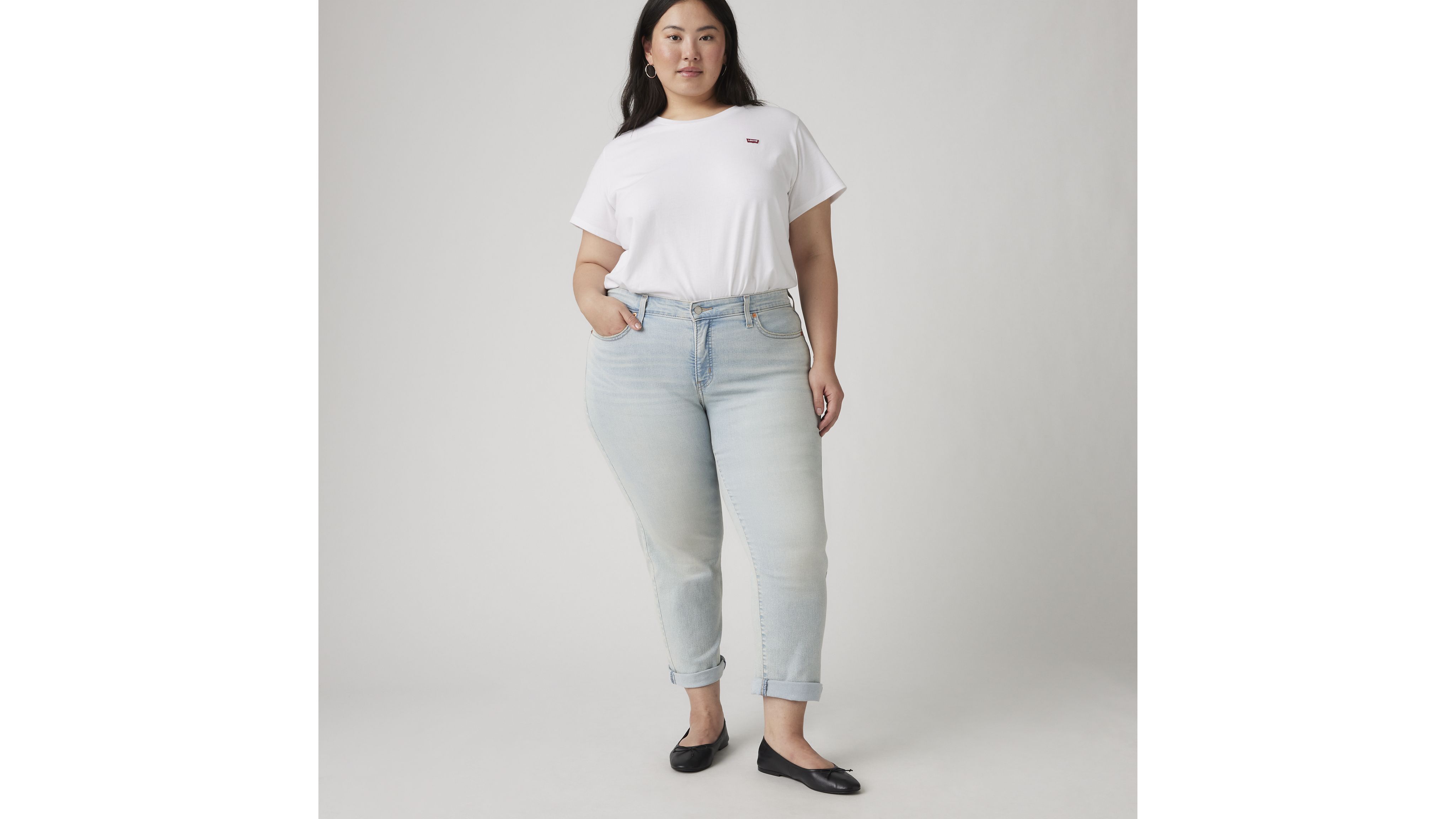 Boyfriend Mid-Rise Women's Jeans (Plus Size) 1