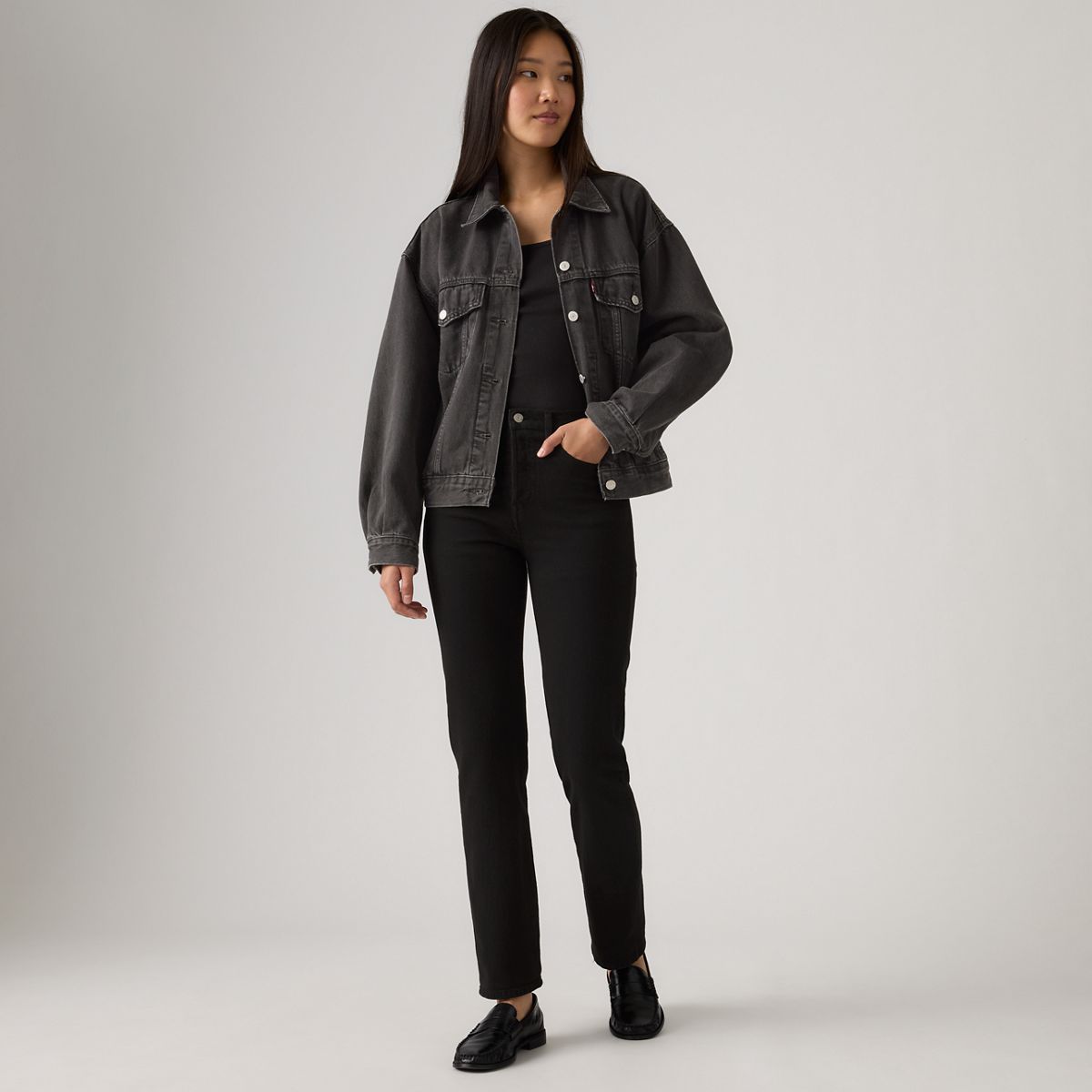 Wedgie Straight Ankle Women's Jeans — Black Sprout
