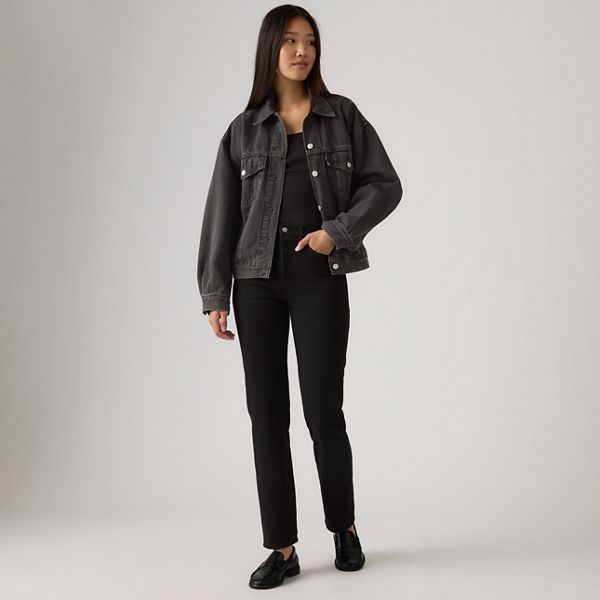Wedgie Straight Ankle Women's Jeans — Black Sprout