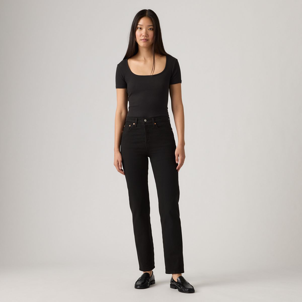 Wedgie Straight Ankle Women's Jeans — Black Sprout
