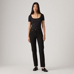Wedgie Straight Ankle Women's Jeans — Black Sprout 5