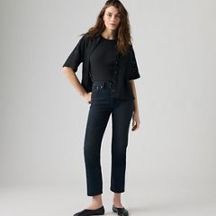 Wedgie Straight Ankle Women's Jeans — Get Inked - Black 1