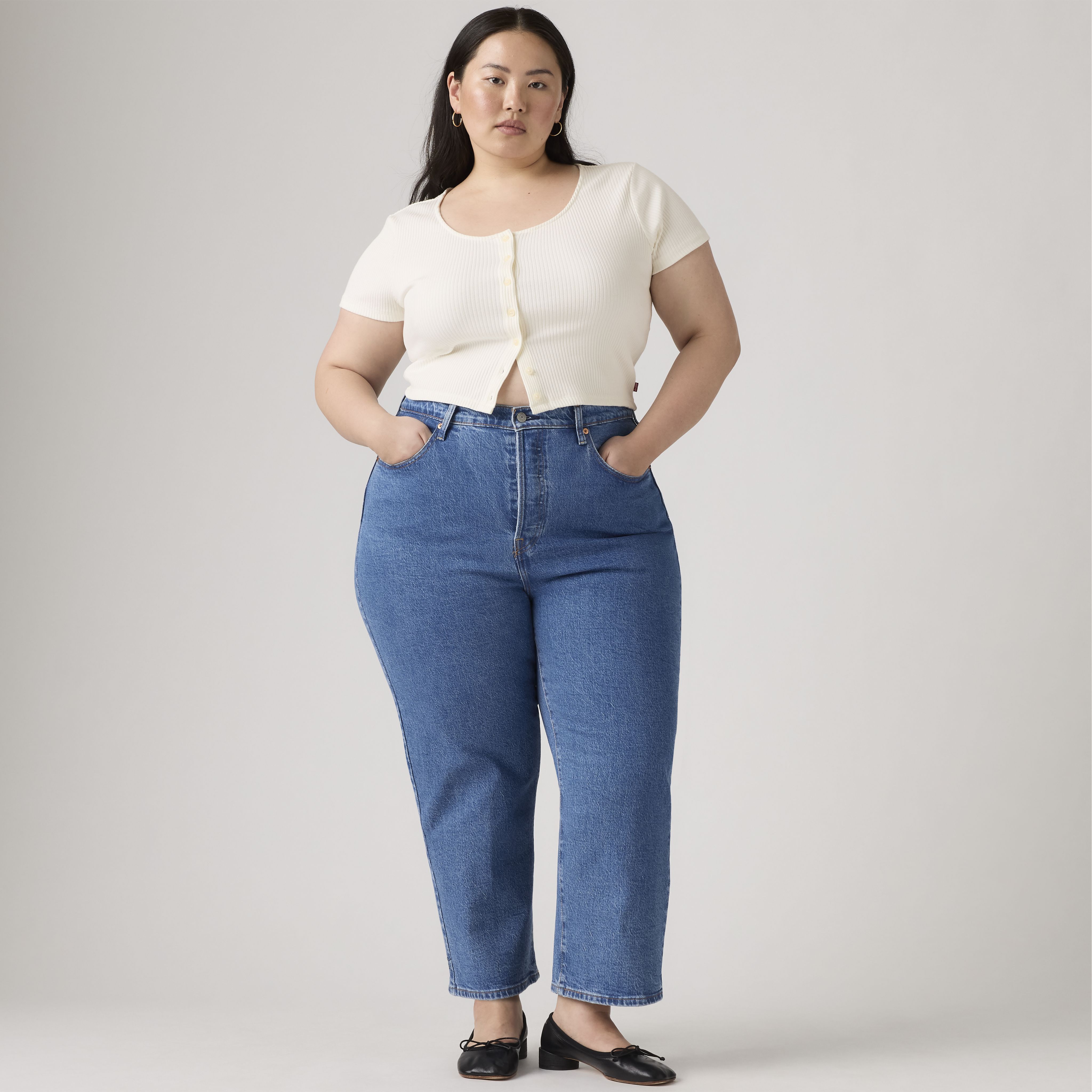 Ribcage Straight Ankle Women's Jeans (Plus Size) 1