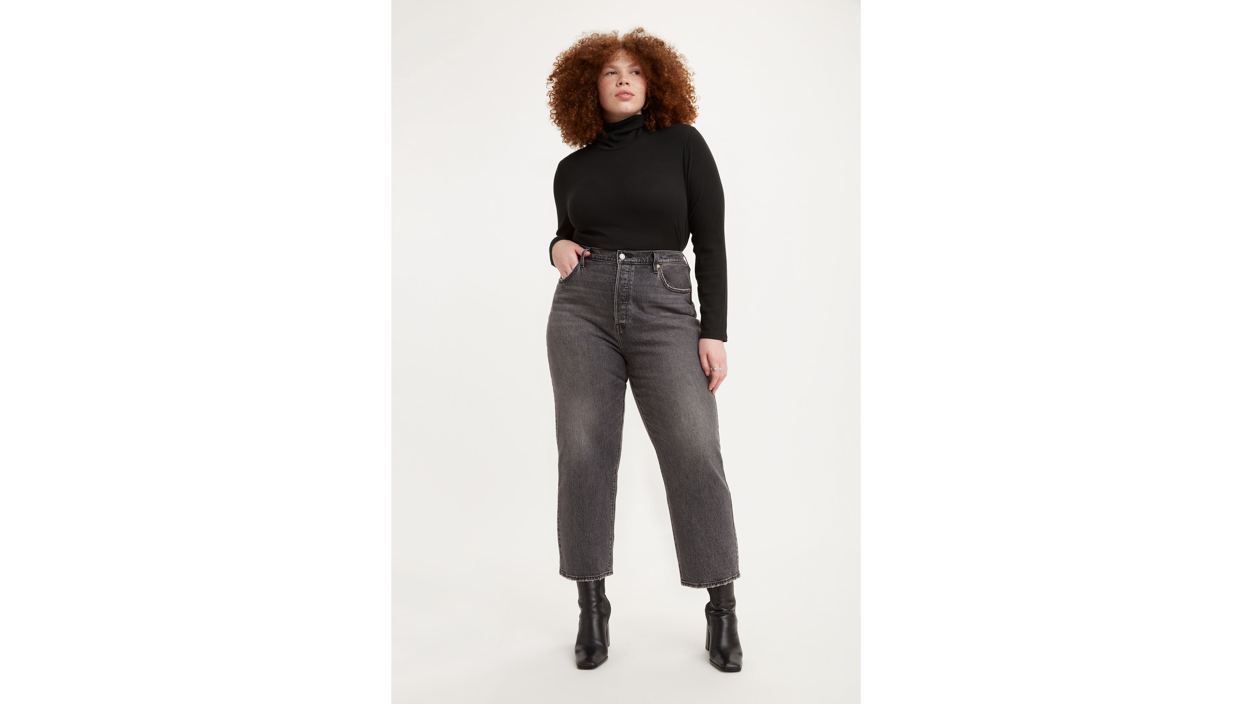 Ribcage Straight Ankle Women's Jeans (Plus Size) 1