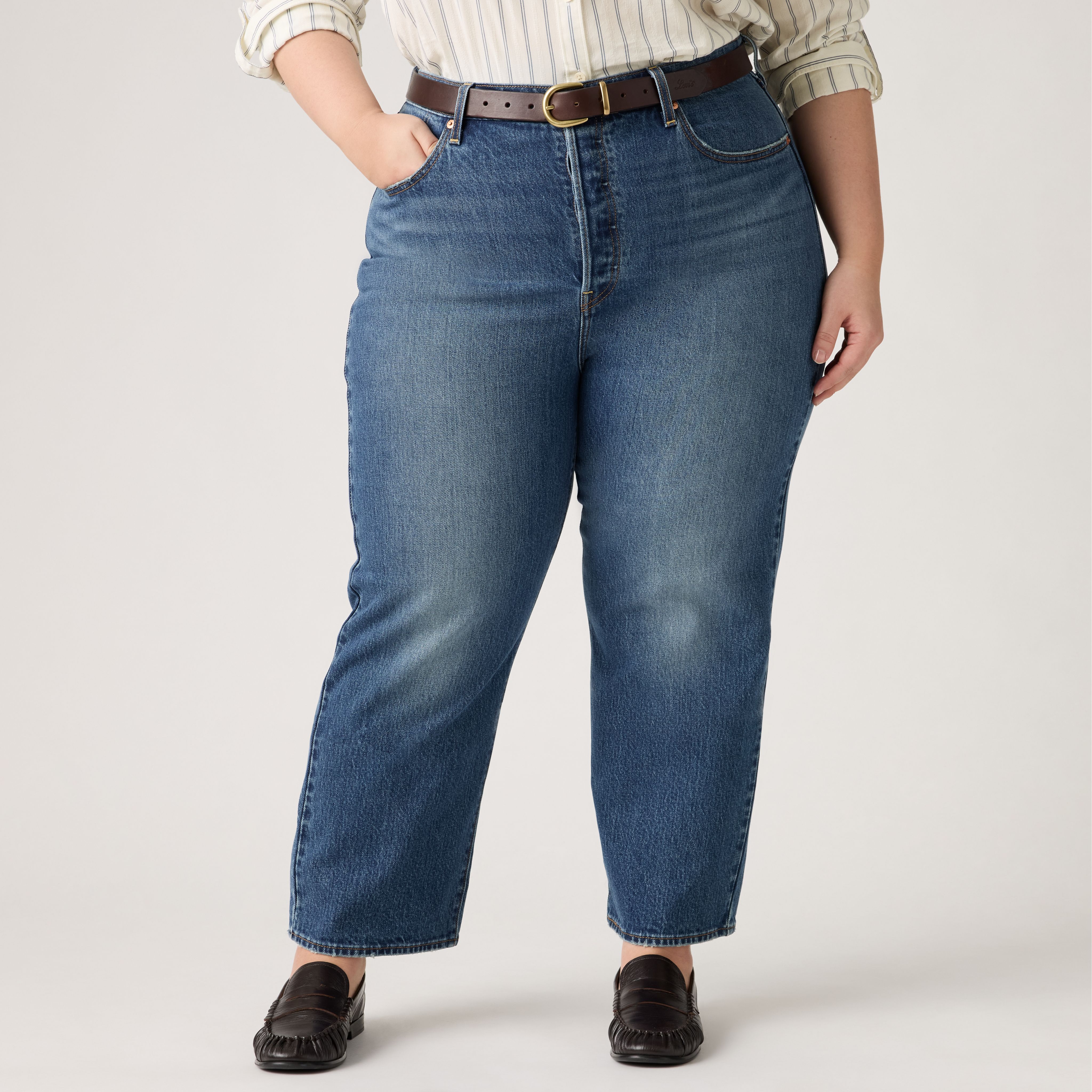 Ribcage Straight Ankle Women's Jeans (Plus Size) 2