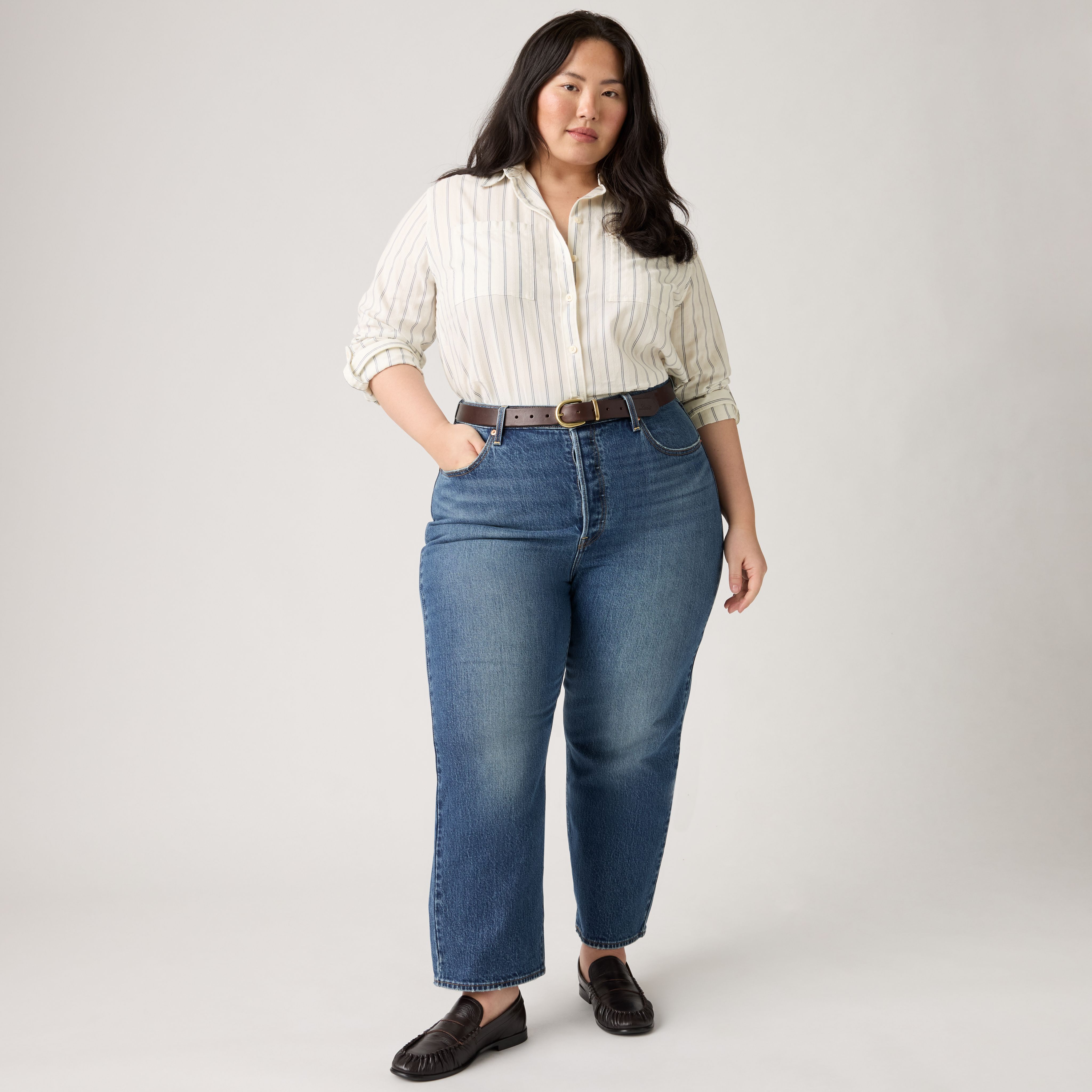 Ribcage Straight Ankle Women's Jeans (Plus Size) 1