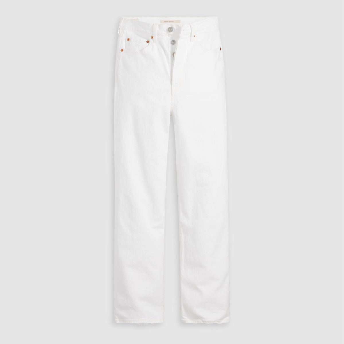 Ribcage Straight Ankle Women's Jeans — Cloud Over - White