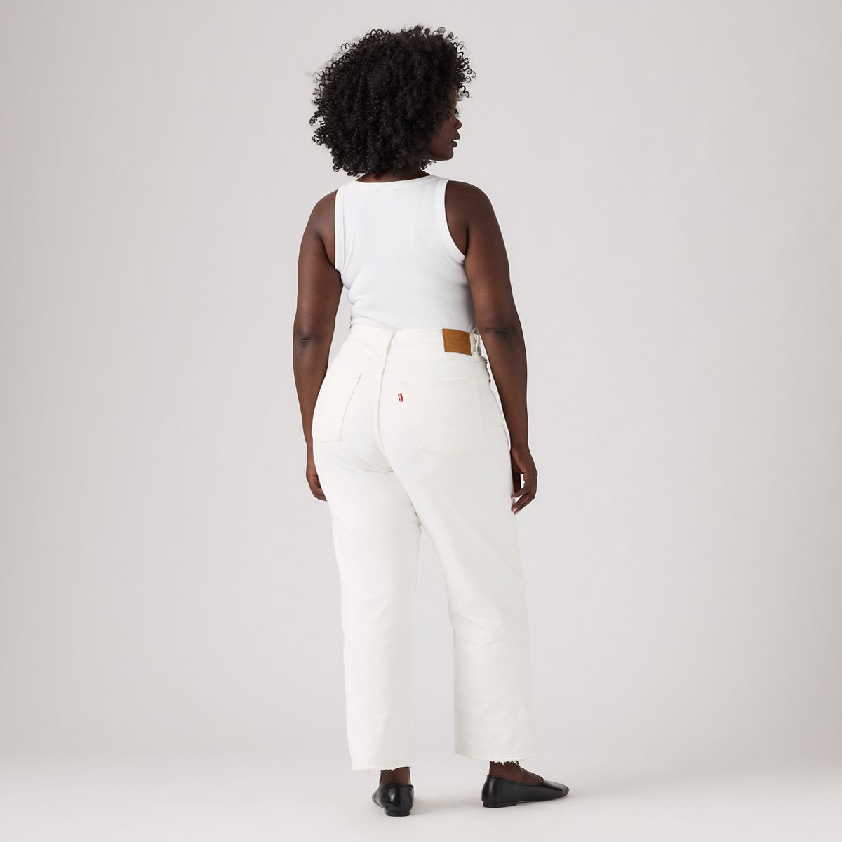 Ribcage Straight Ankle Women's Jeans — Cloud Over - White