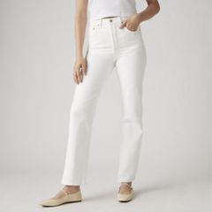 Ribcage Straight Ankle Women's Jeans — Cloud Over - White 2