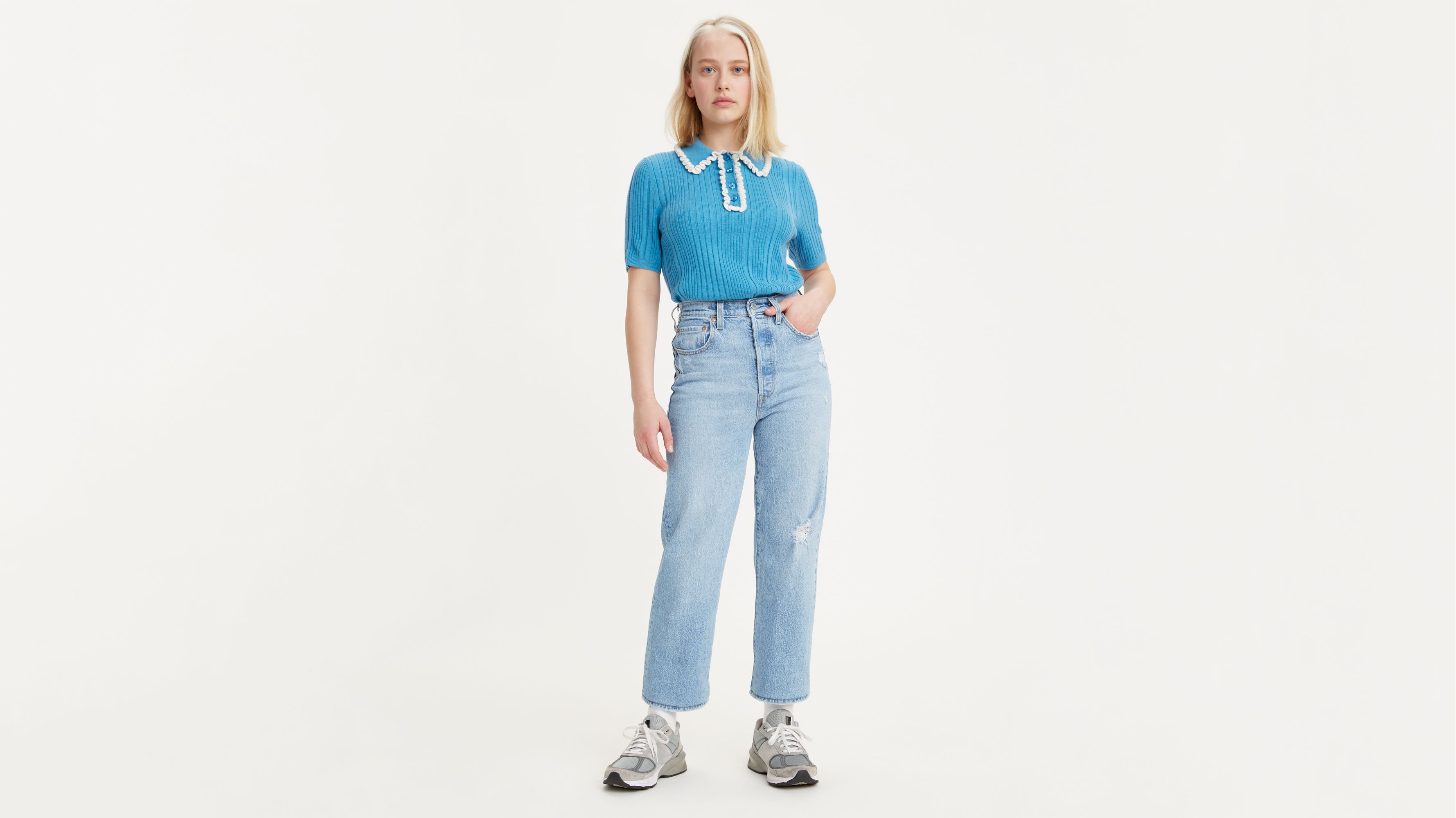 SUN(電子) CBD-K045 Ribcage Straight Ankle Women's Jeans - Light Wash | Levi's® US