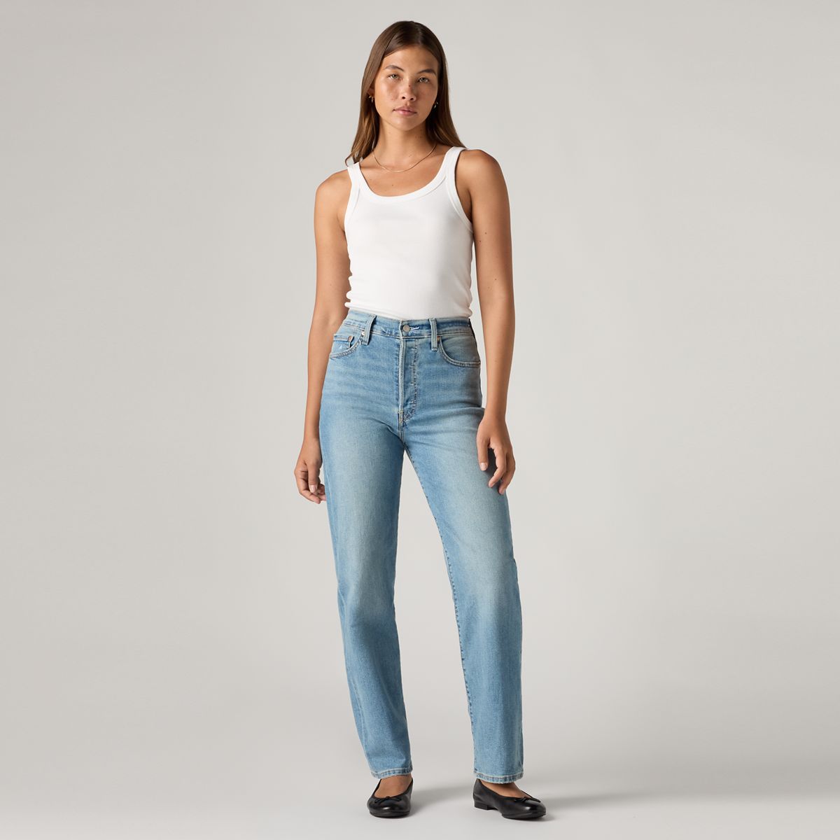 Ribcage Straight Ankle Women's Jeans — Center Lane - Medium Wash