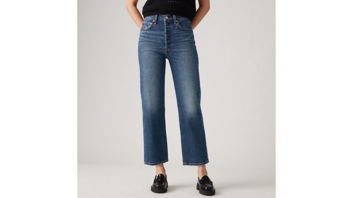 Ribcage Straight Ankle Women's Jeans — On My Honor - Dark Wash