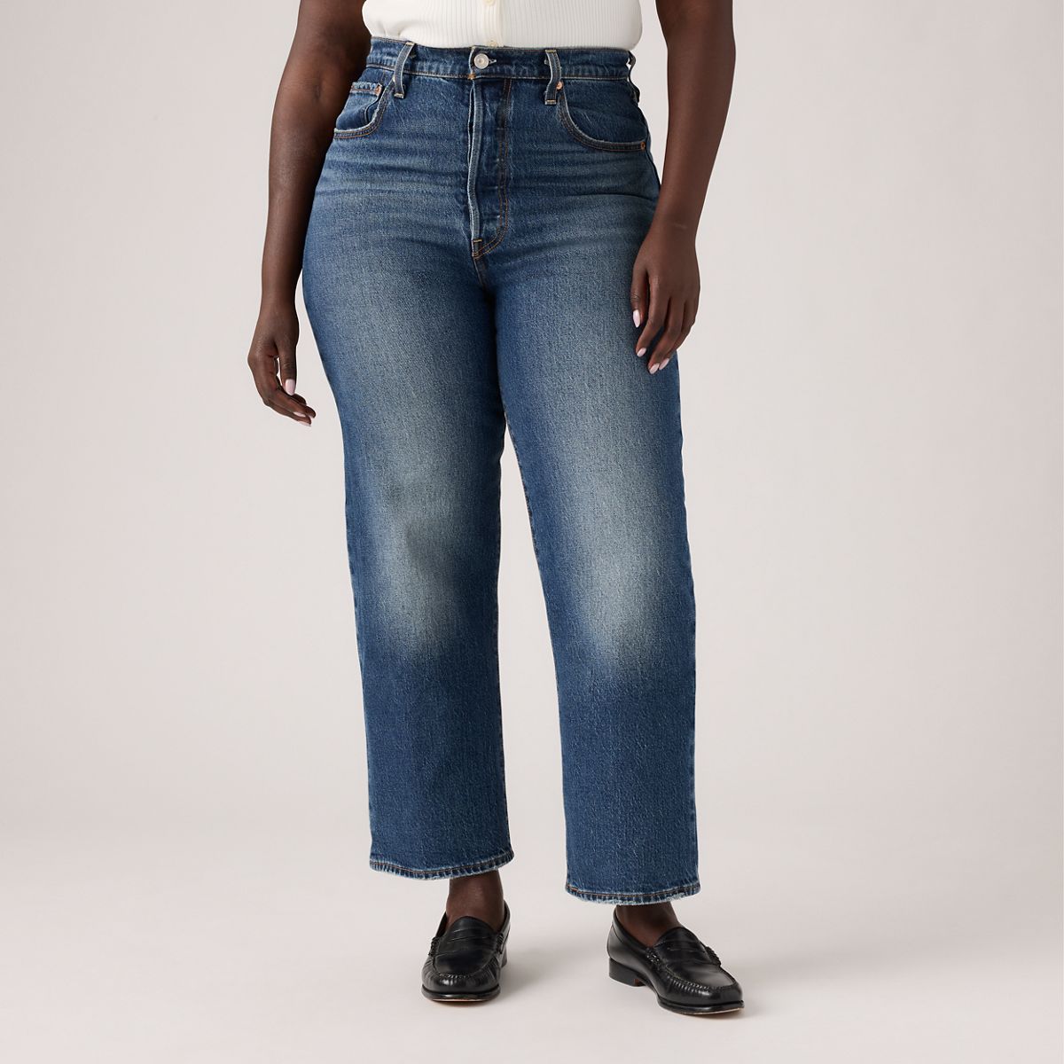 Ribcage Straight Ankle Women's Jeans — On My Honor - Dark Wash