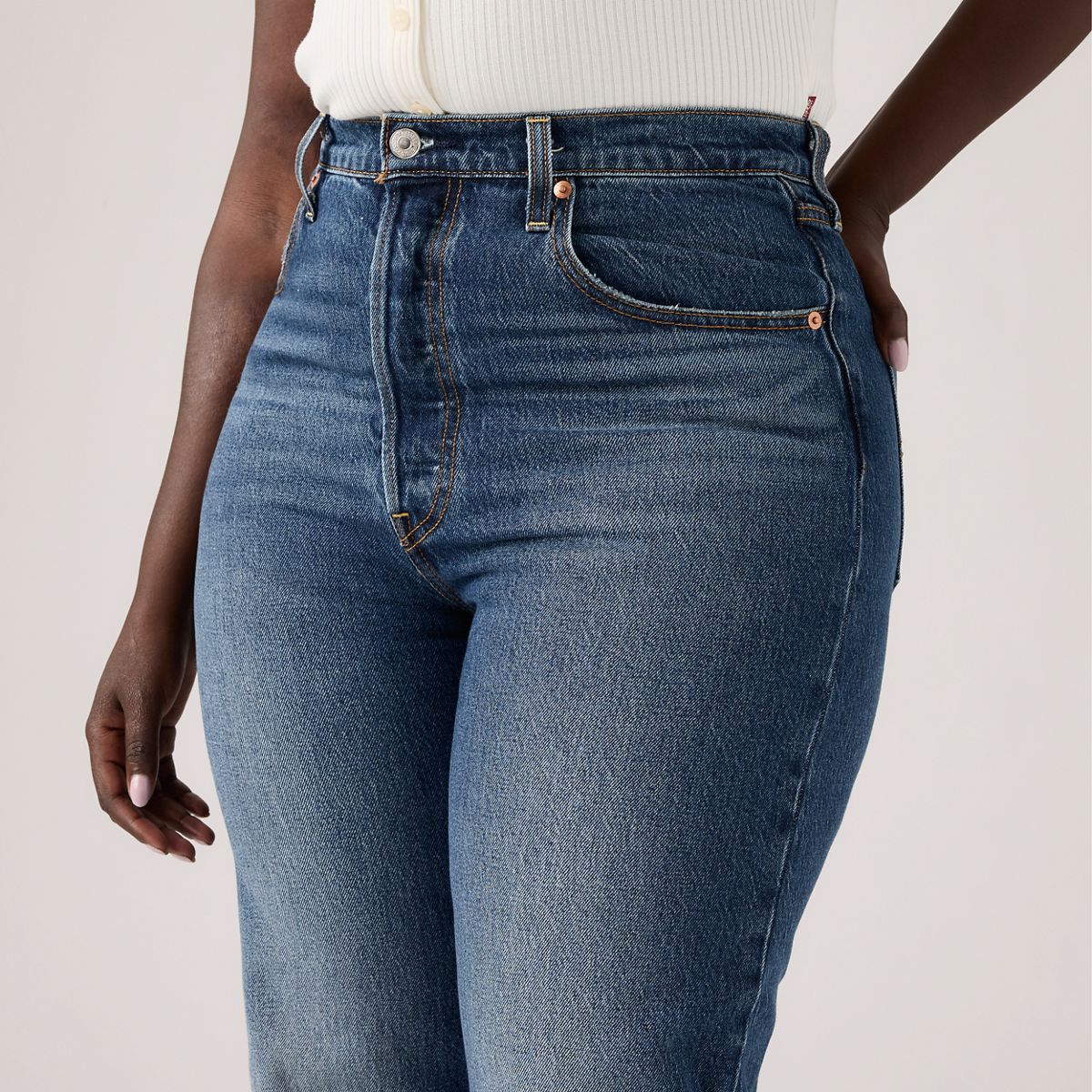 Ribcage Straight Ankle Women's Jeans — On My Honor - Dark Wash