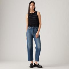 Ribcage Straight Ankle Women's Jeans — On My Honor - Dark Wash 1