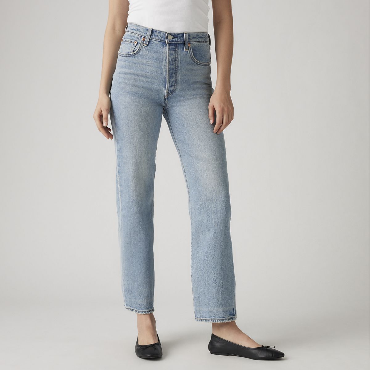 Ribcage Straight Ankle Women's Jeans — Let's Share - Medium Wash