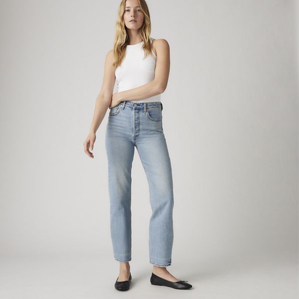 Ribcage Straight Ankle Women's Jeans — Let's Share - Medium Wash