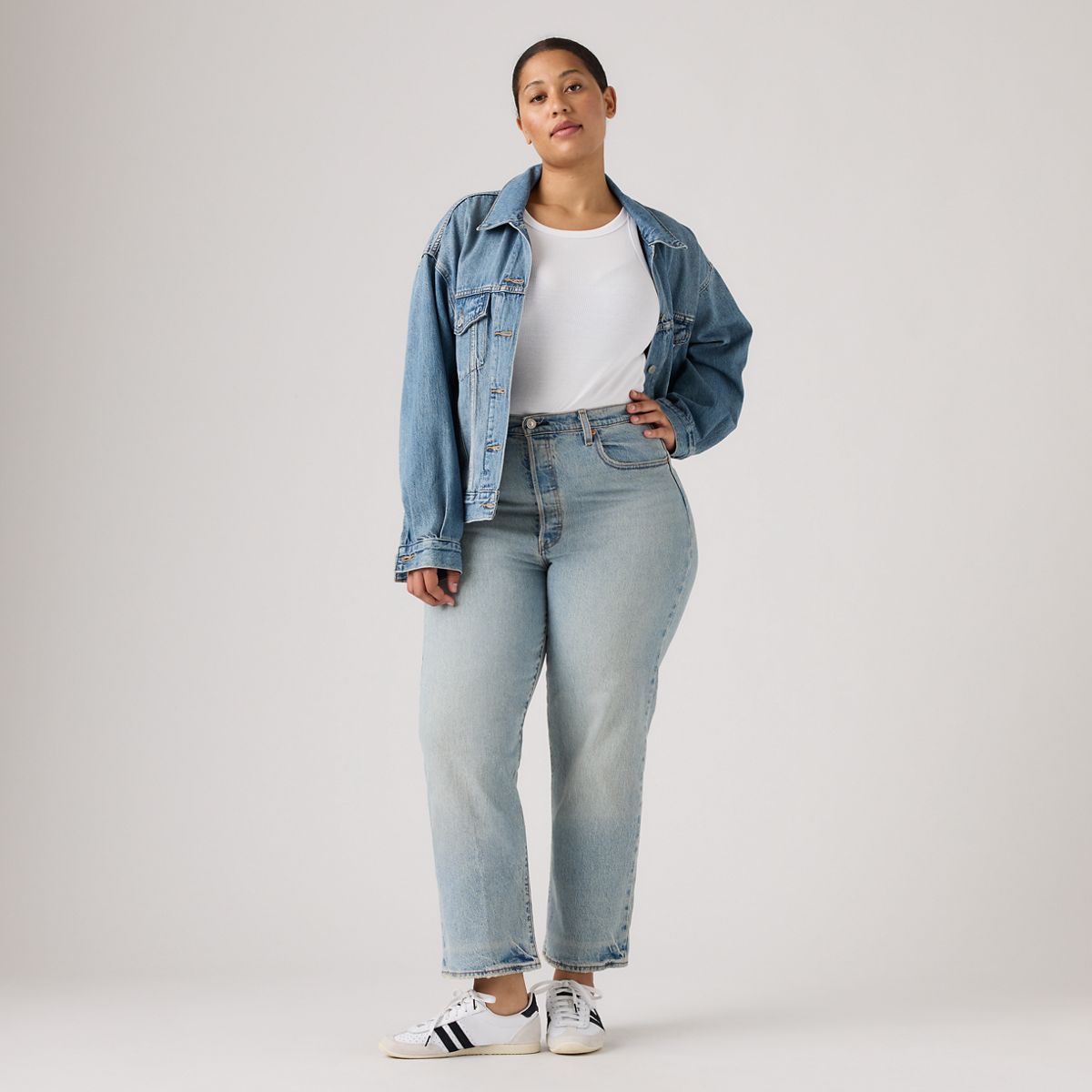 Ribcage Straight Ankle Women's Jeans — Let's Share - Medium Wash