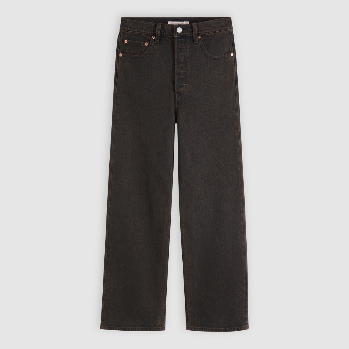 Ribcage Straight Ankle Women's Jeans — Over A Cup - Brown