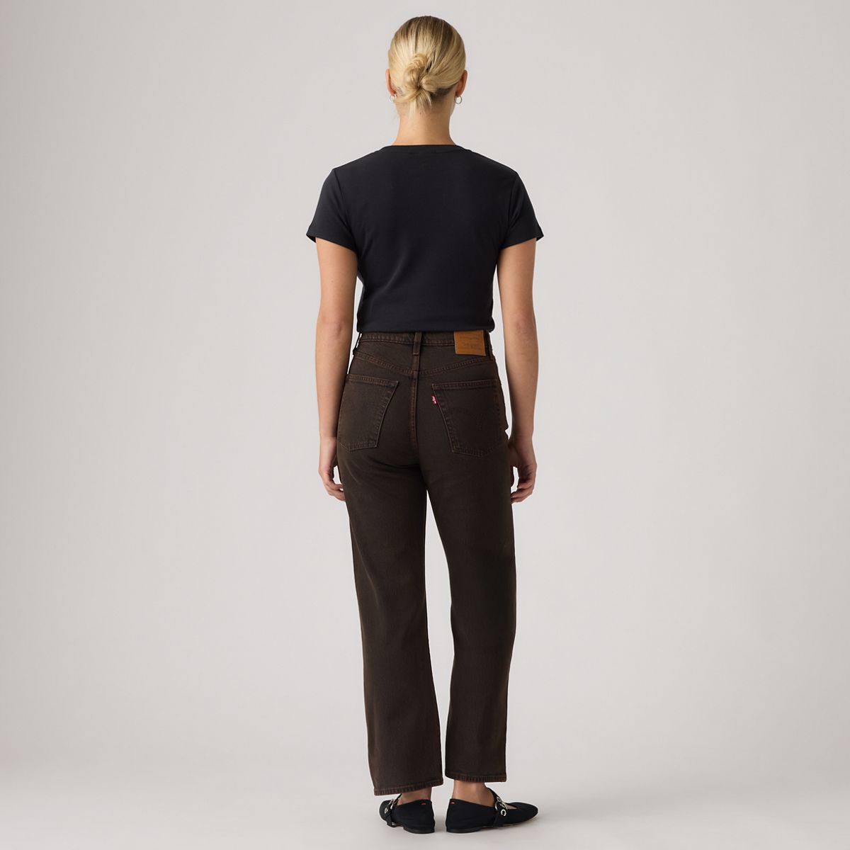 Ribcage Straight Ankle Women's Jeans — Over A Cup - Brown