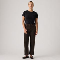Ribcage Straight Ankle Women's Jeans — Over A Cup - Brown 5