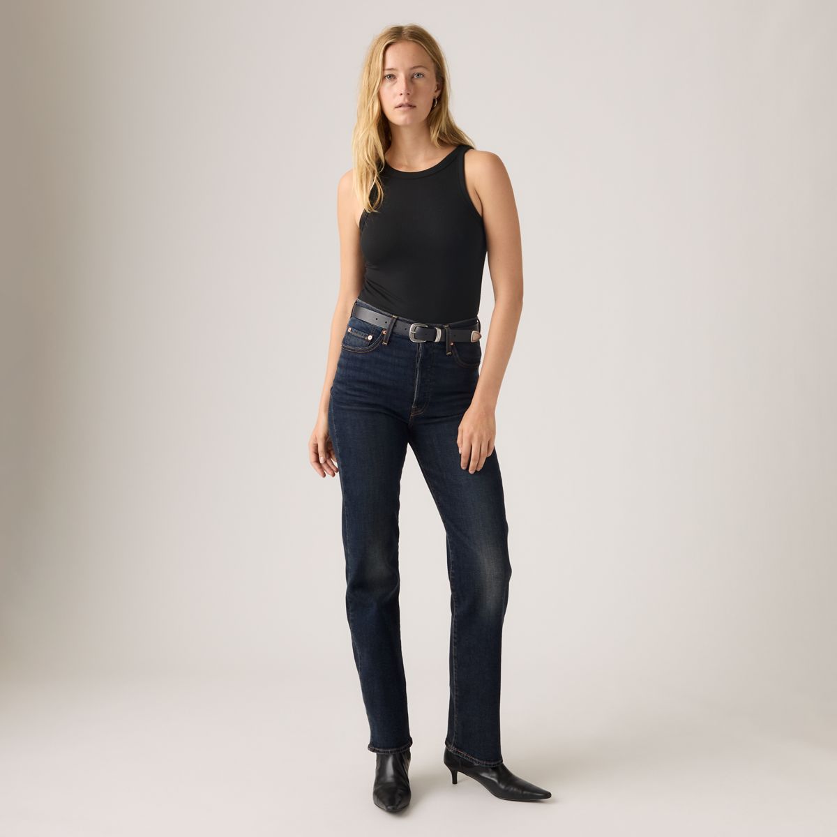 Ribcage Full Length Candiani Denim Women's Jeans — Find Them - Dark Wash
