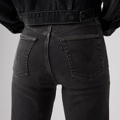 Ribcage Straight Full Length Women's Jeans — Road Less Travelled - Black 3